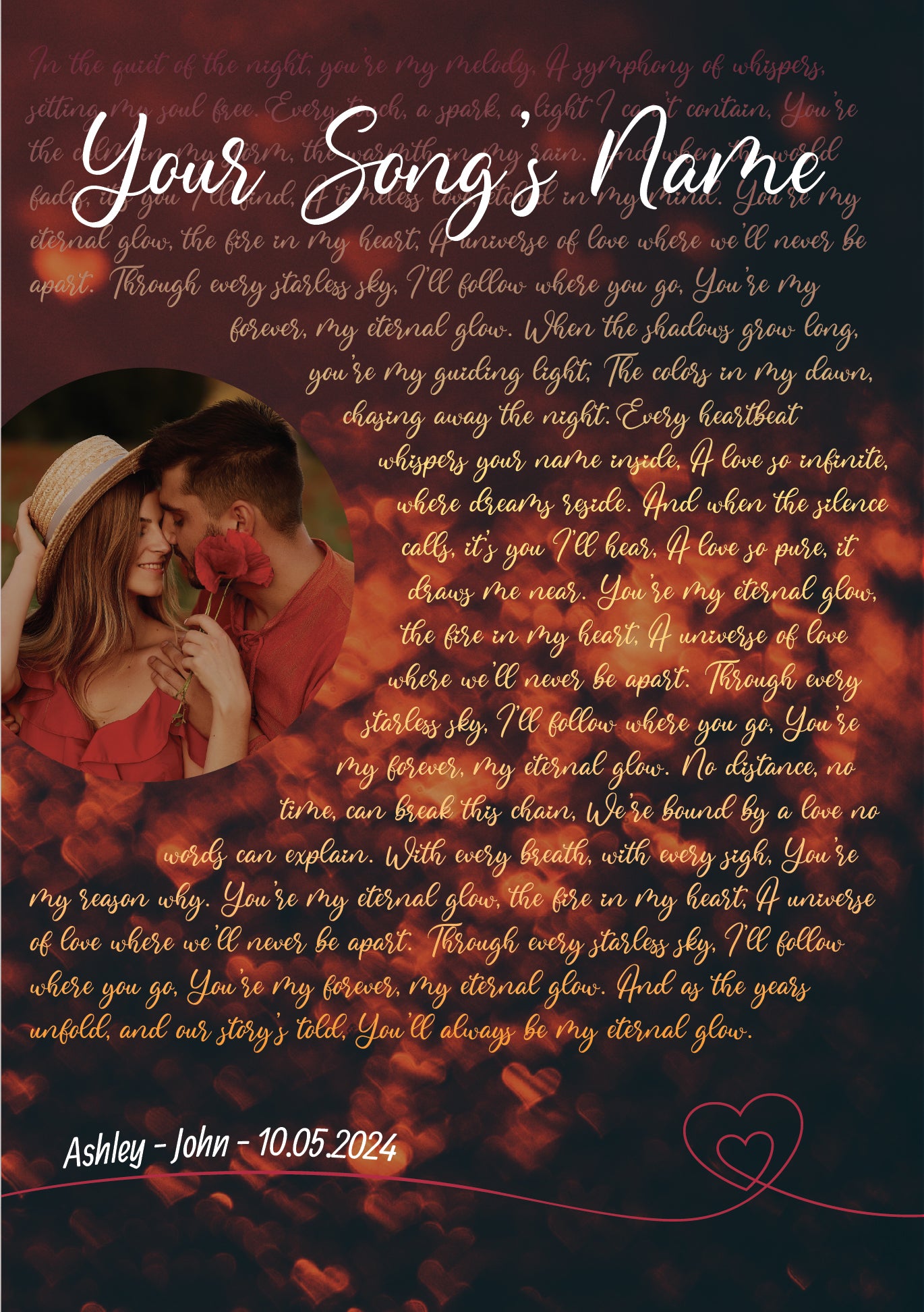 Personalized Song Lyrics Poster