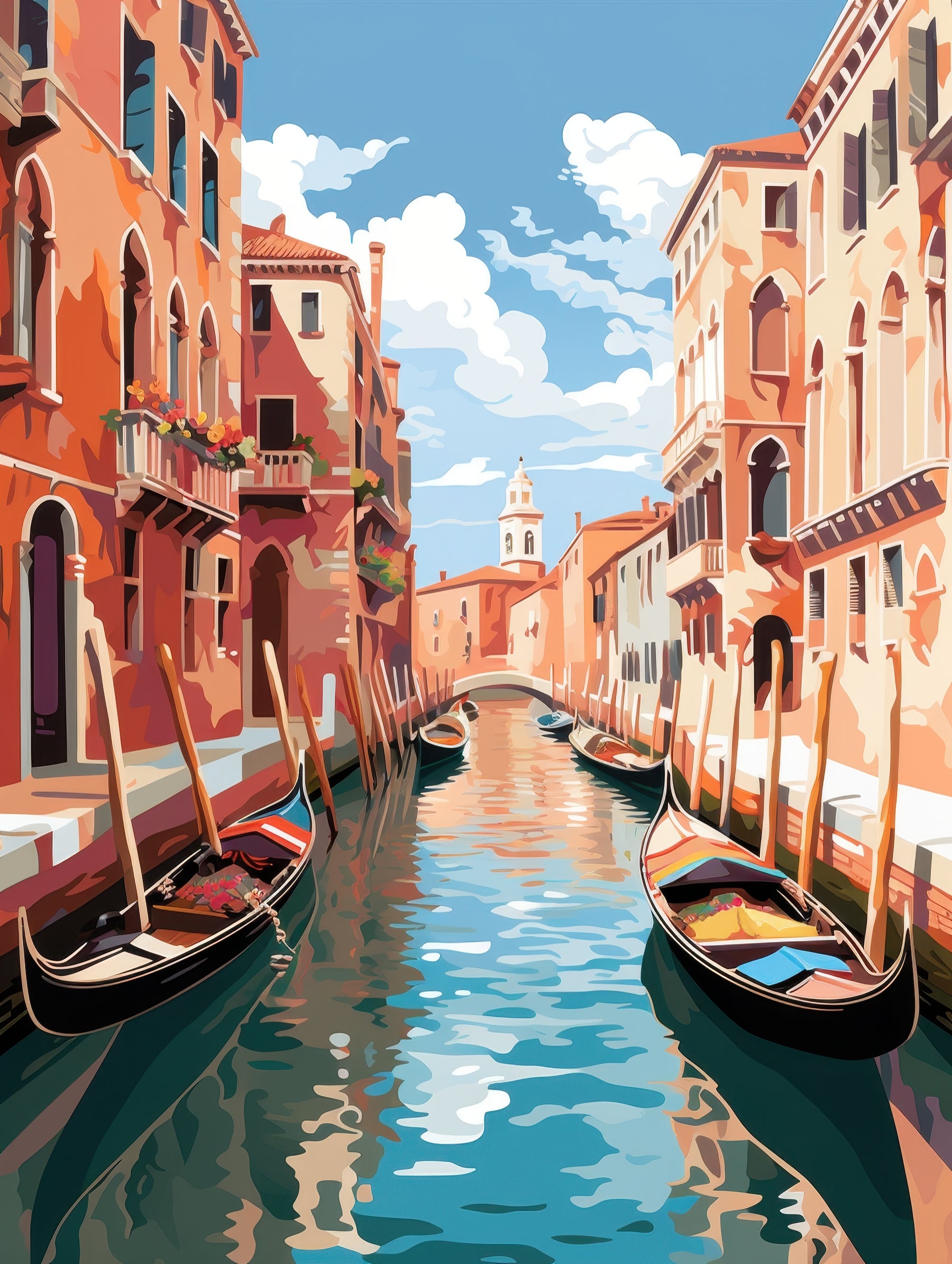 Gondolas on Venice Canal