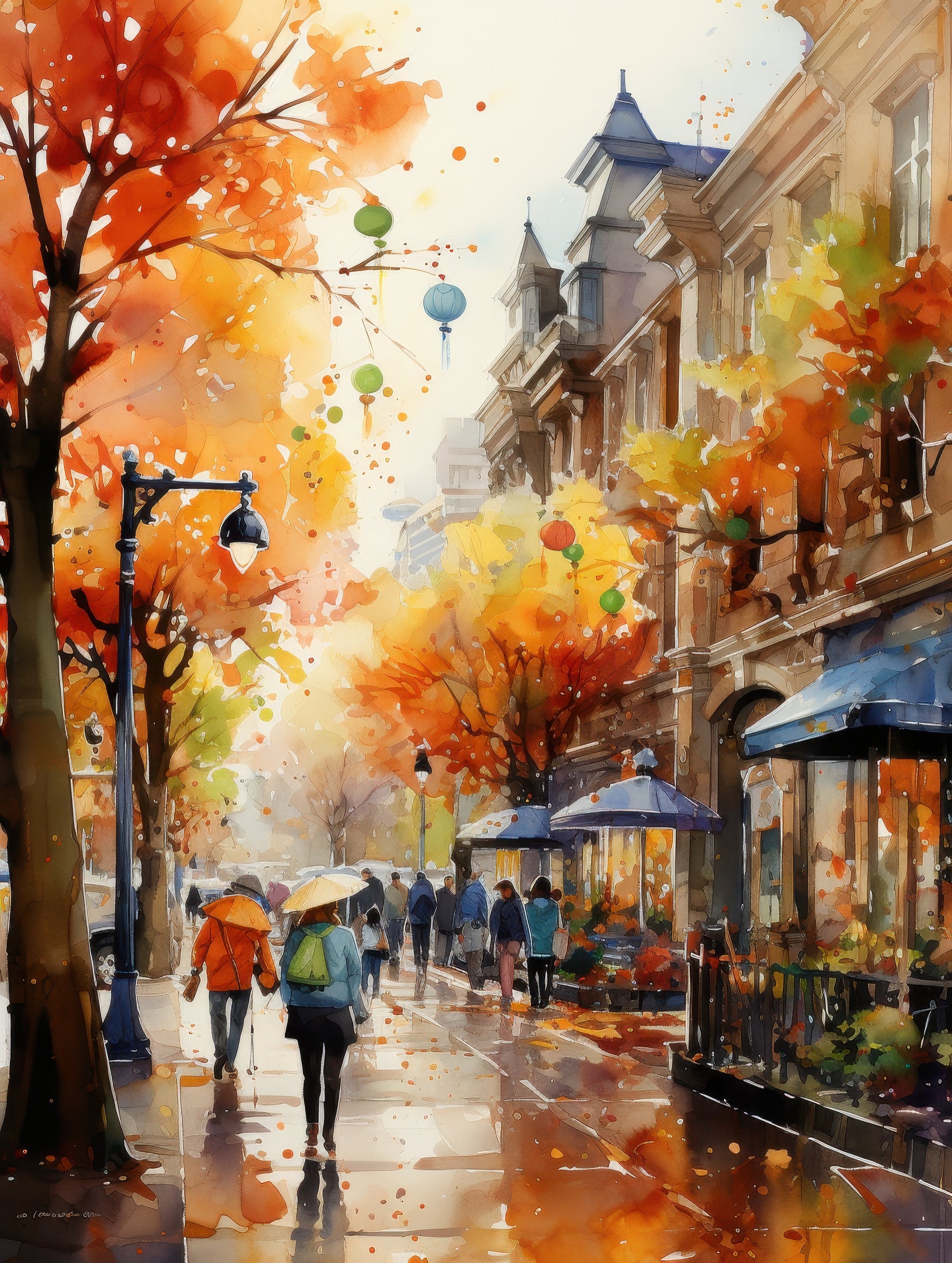 Autumn City Street