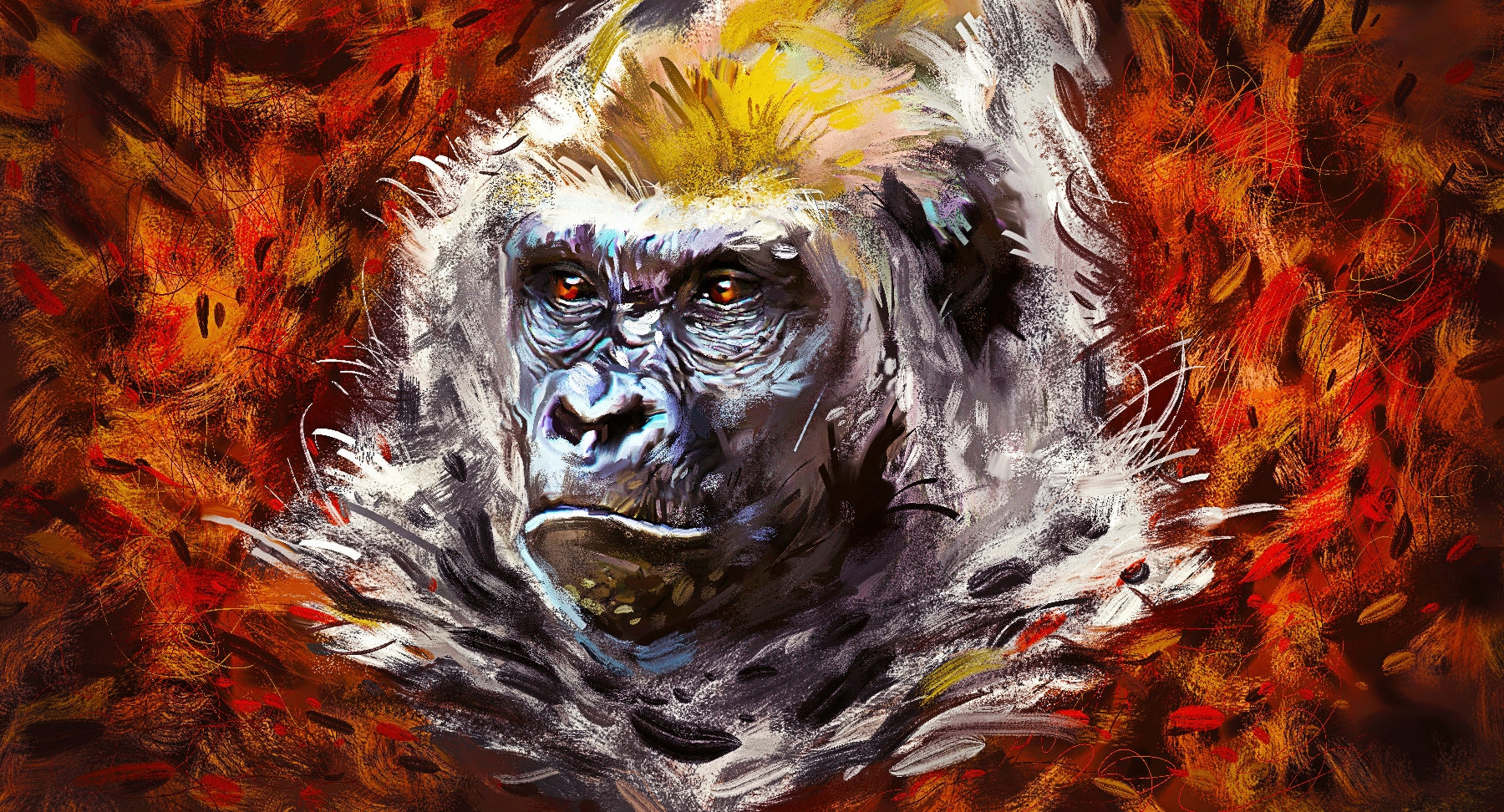 Fiery Artistic Gorilla