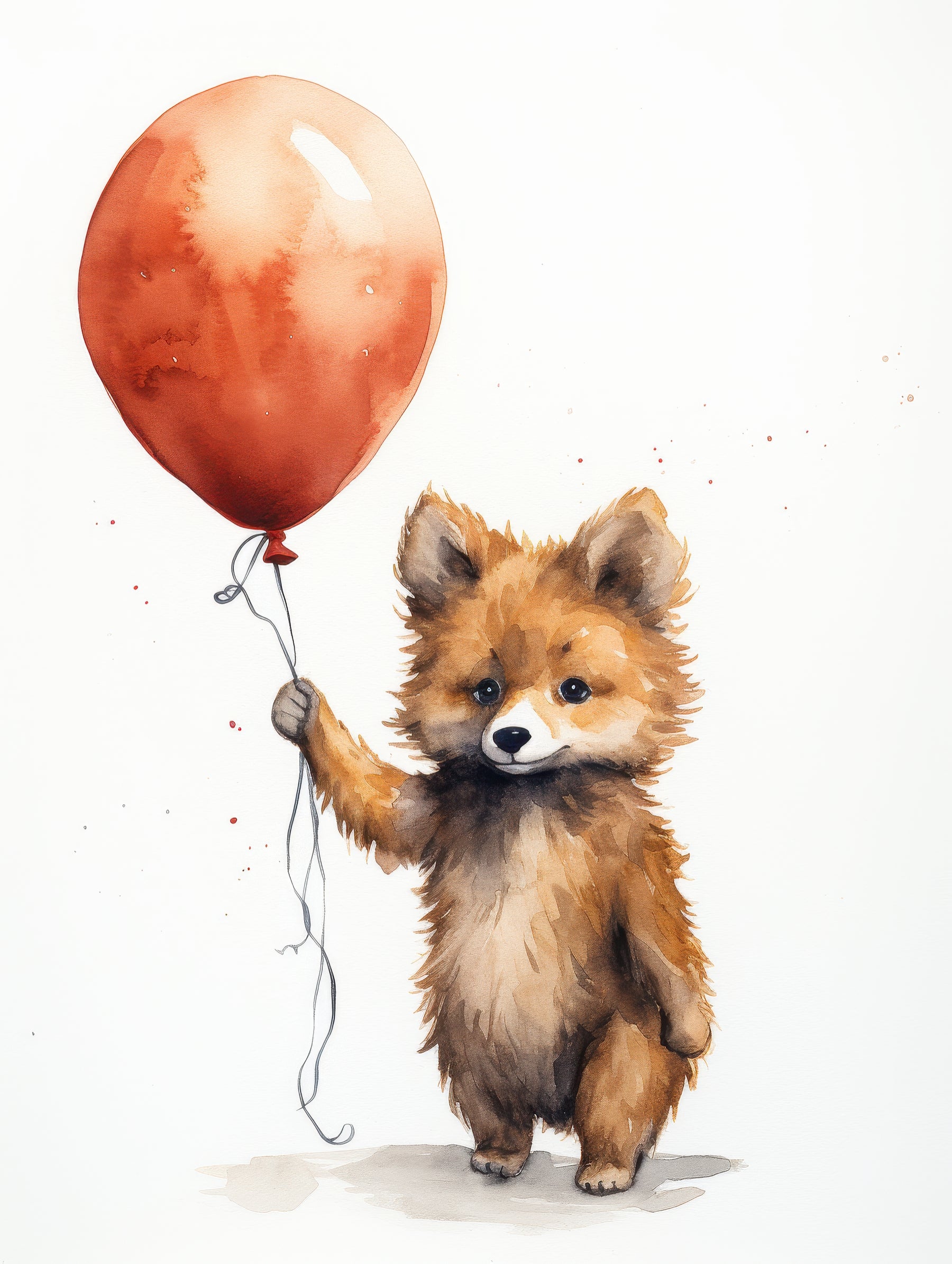 Bear Cub with Red Balloon