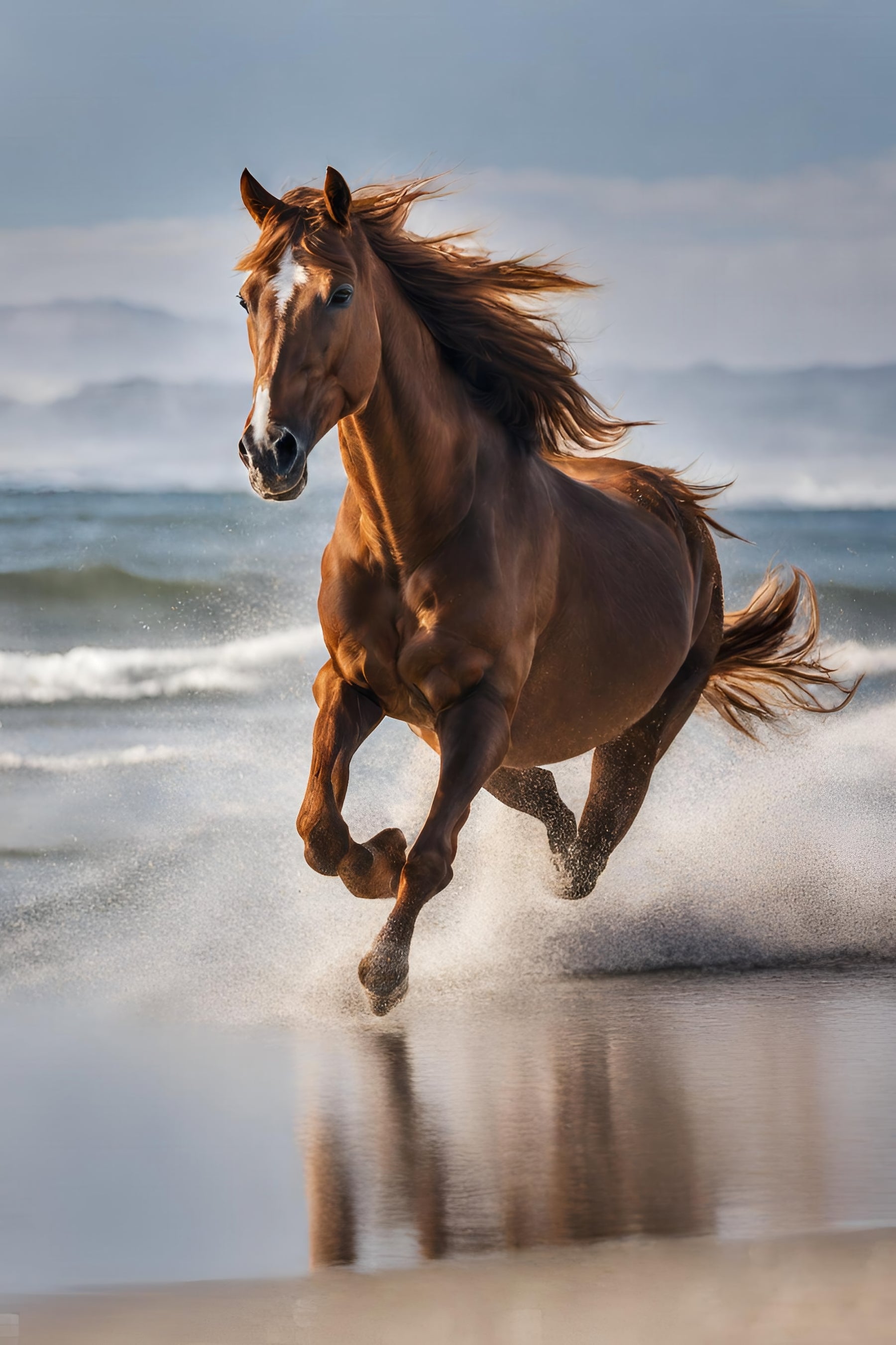 Galloping Horse on the Shore