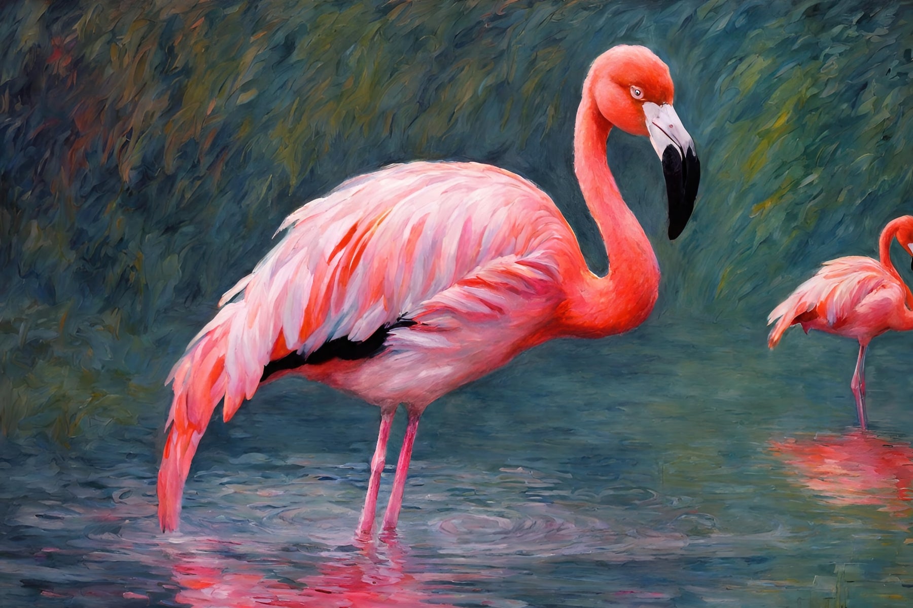 Graceful Flamingo in Water