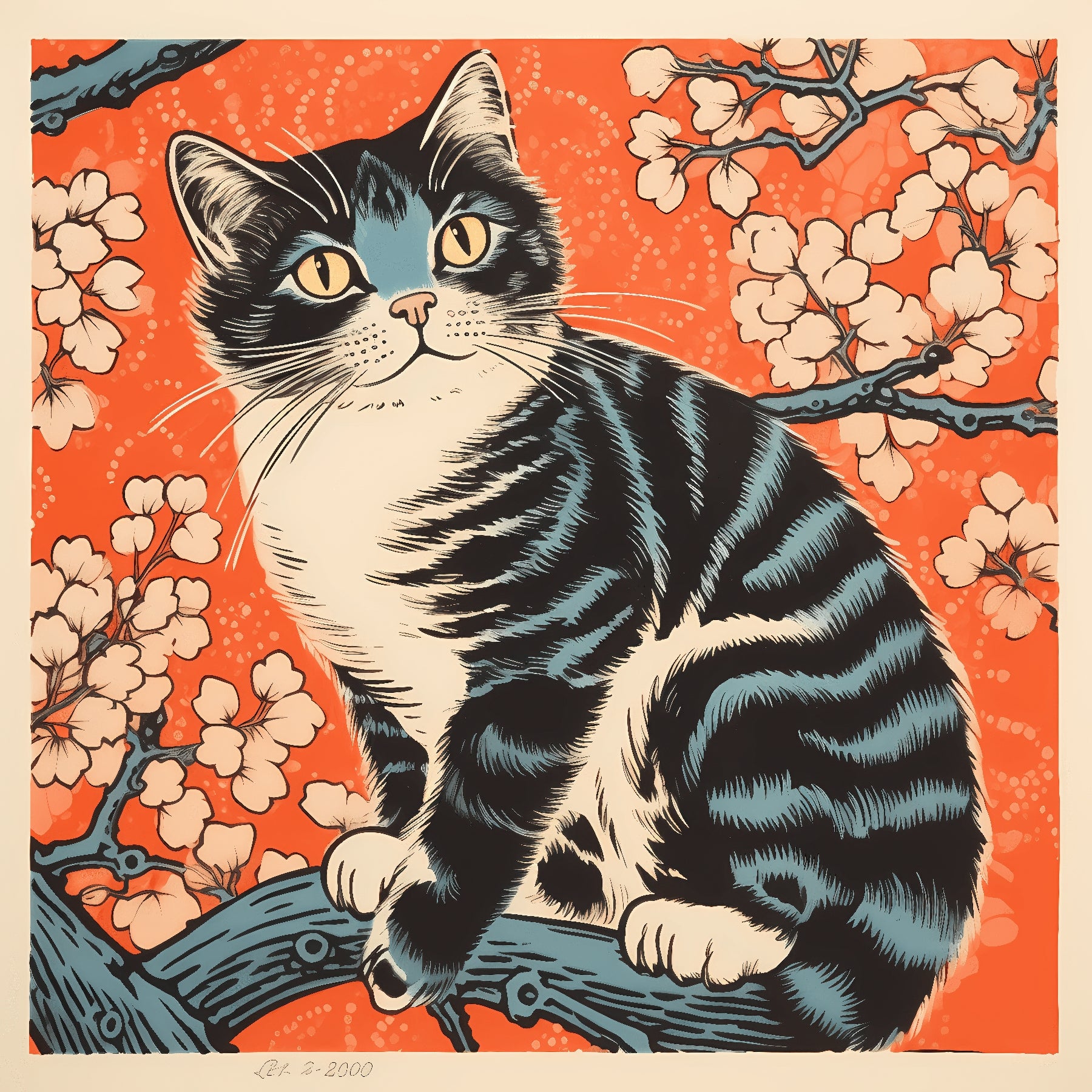 Cherry Blossom Cat