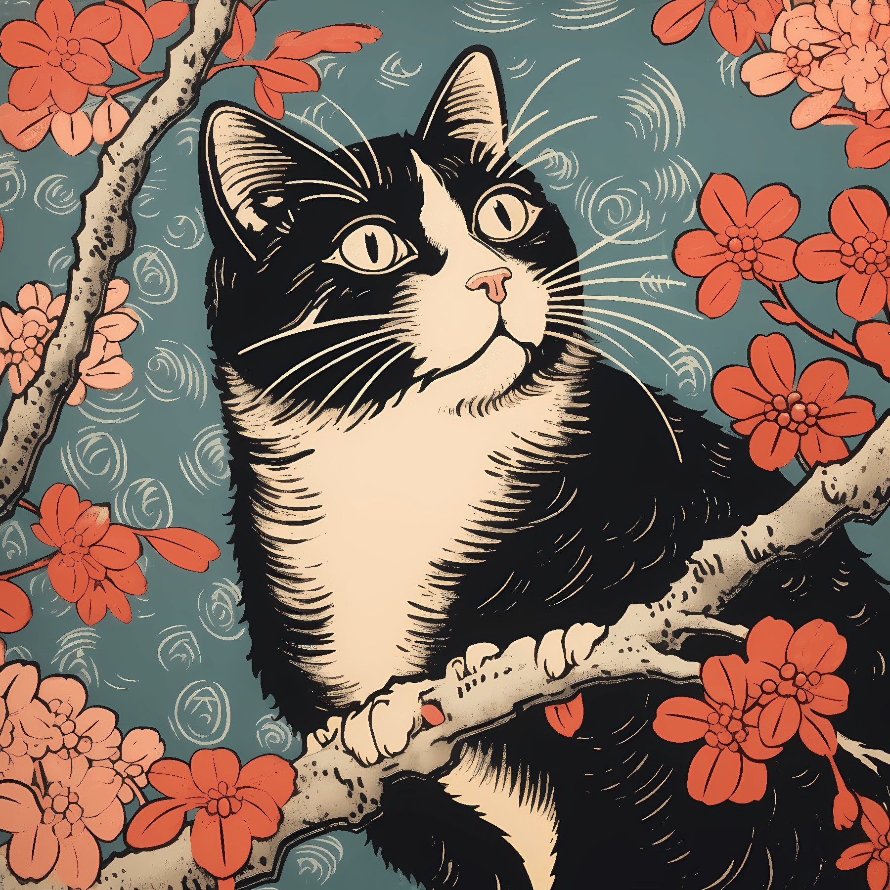 Cherry Blossom Cat