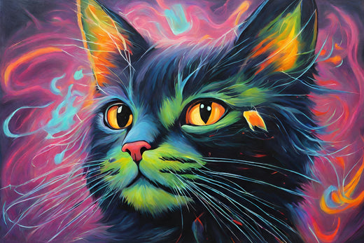 Vibrant Neon Cat