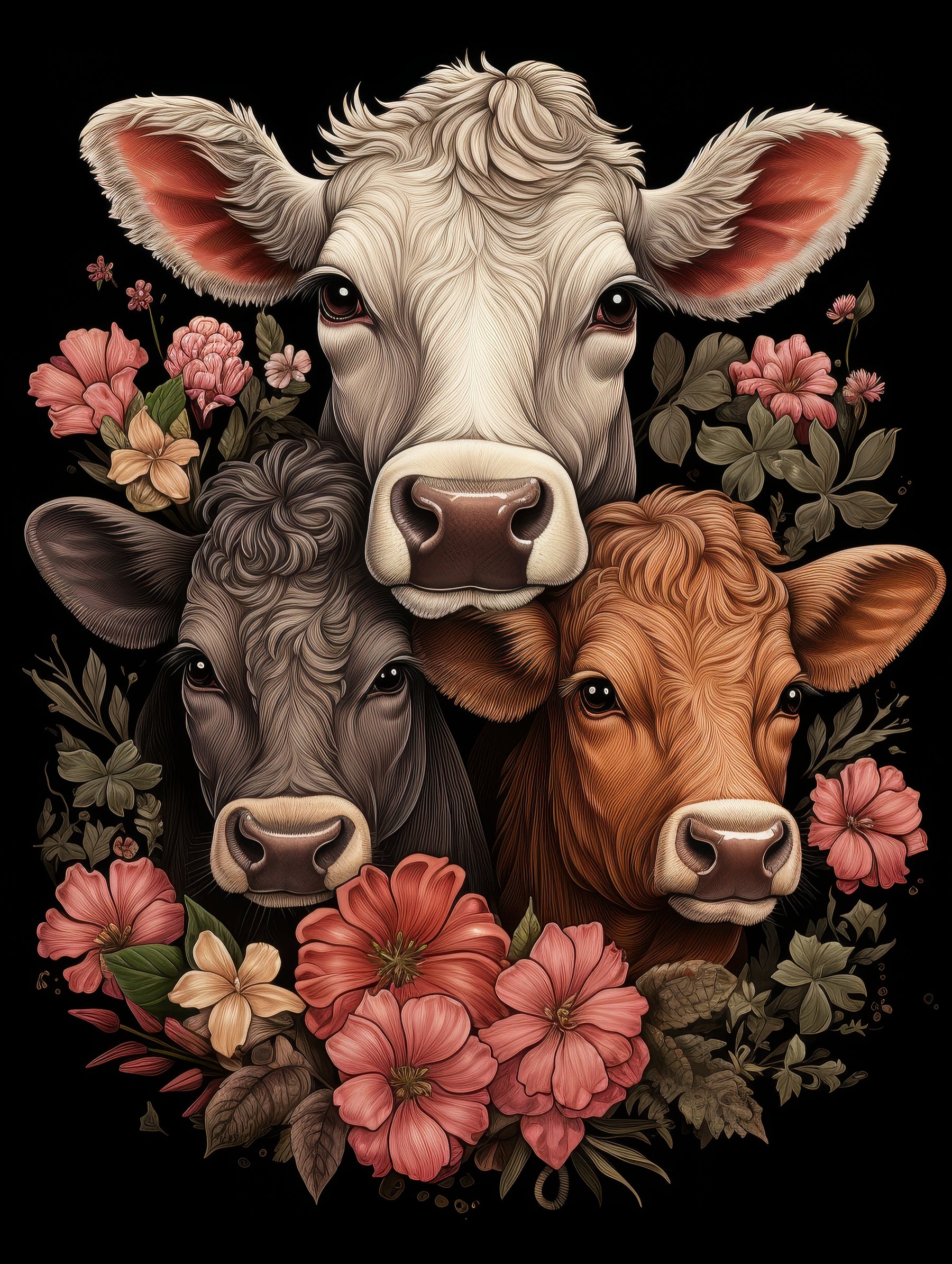 Floral Cows