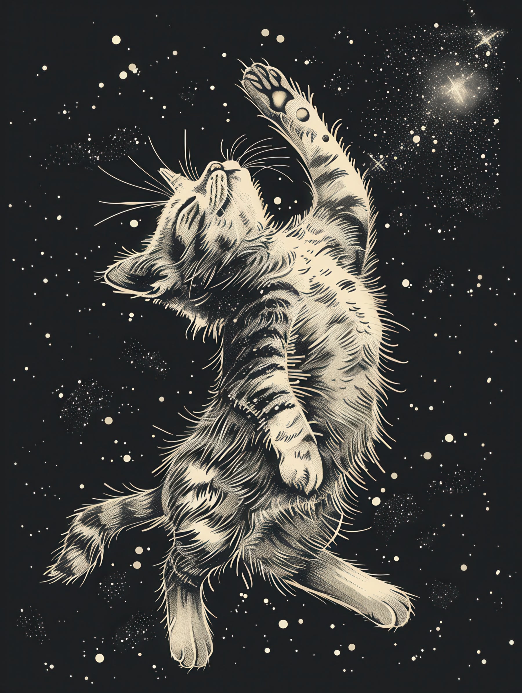 Reaching Cat in the Stars