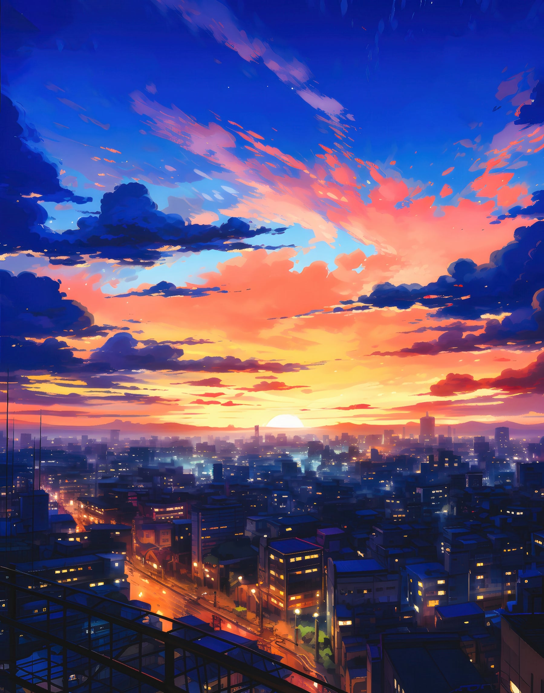 Cityscape Sunset Glow