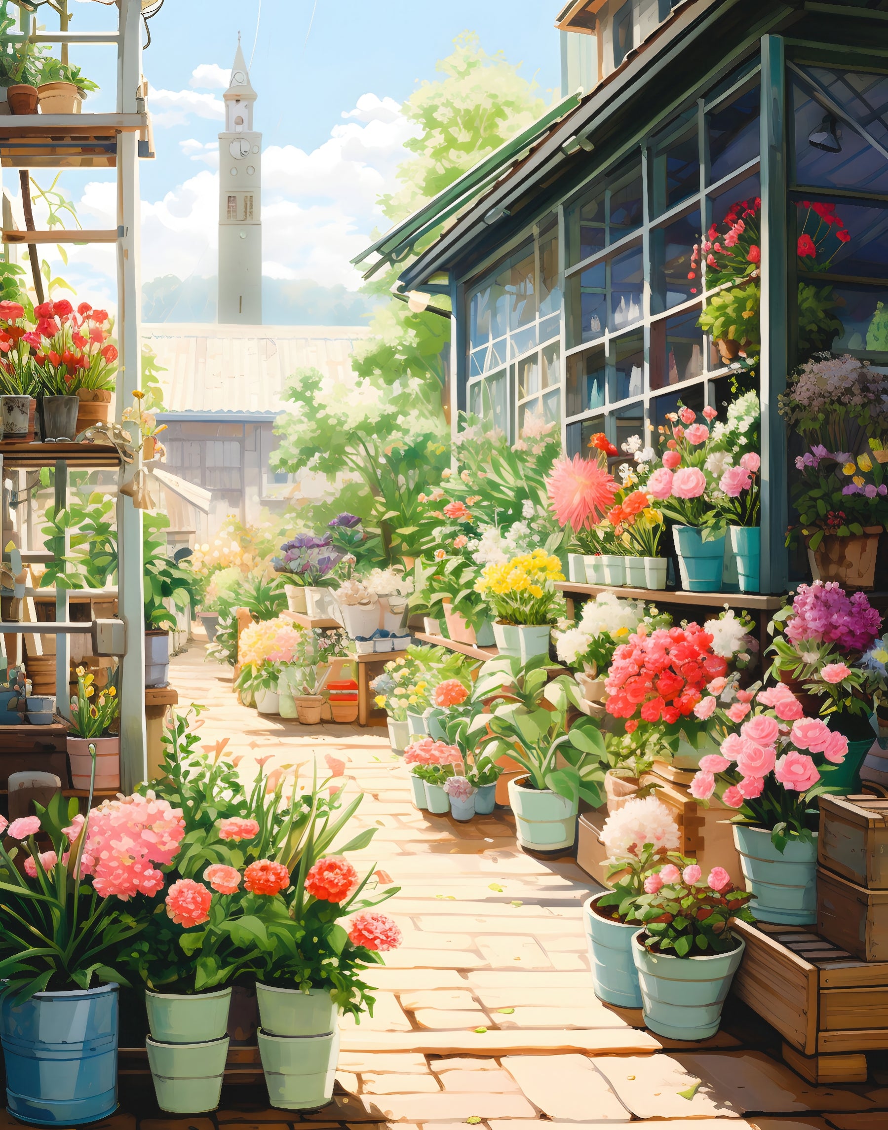 Floral Garden Pathway