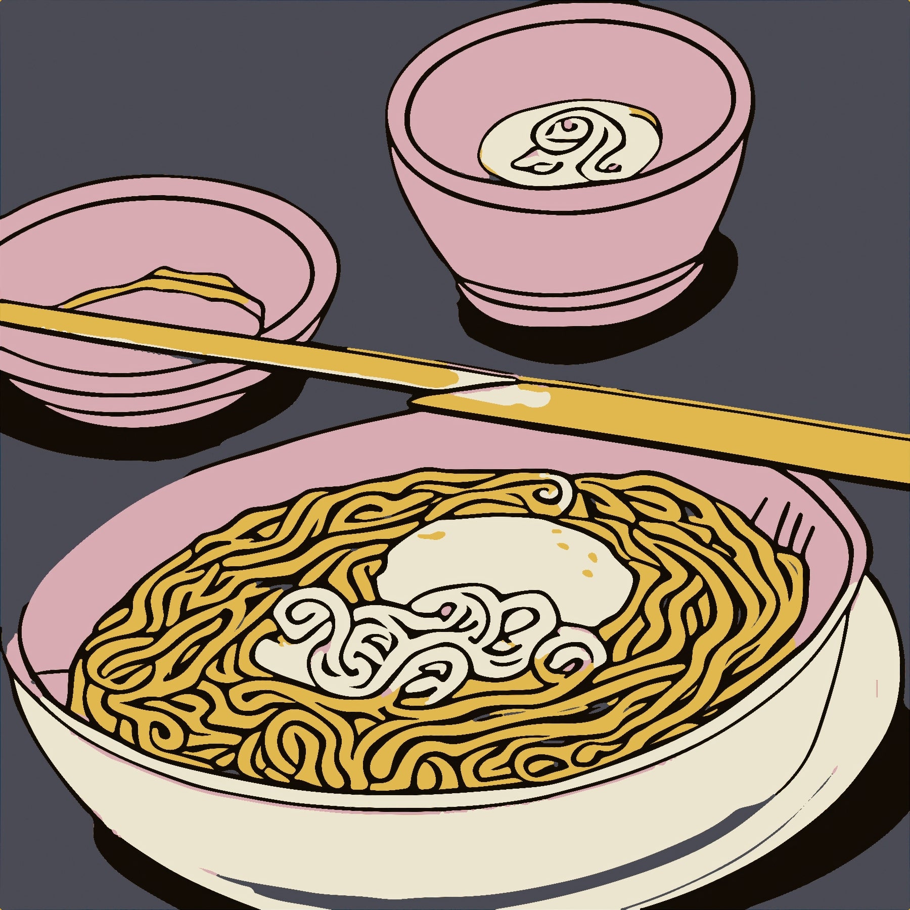 Ramen with Pink Bowls