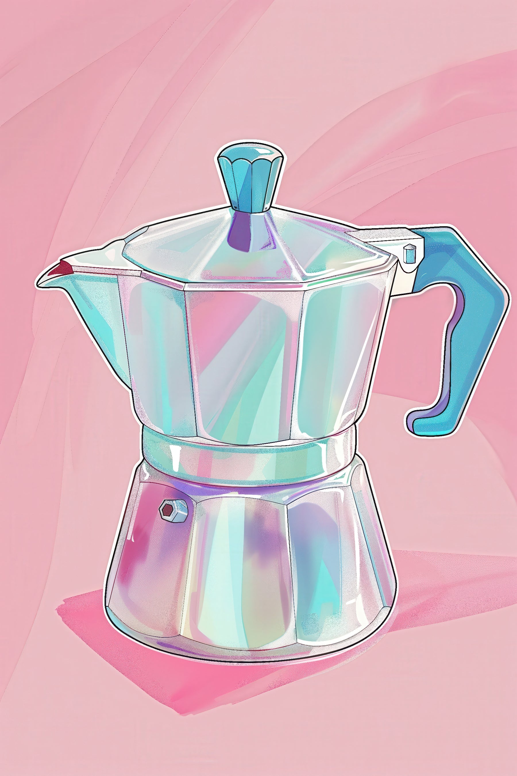 Pastel Coffee Pot Illustration