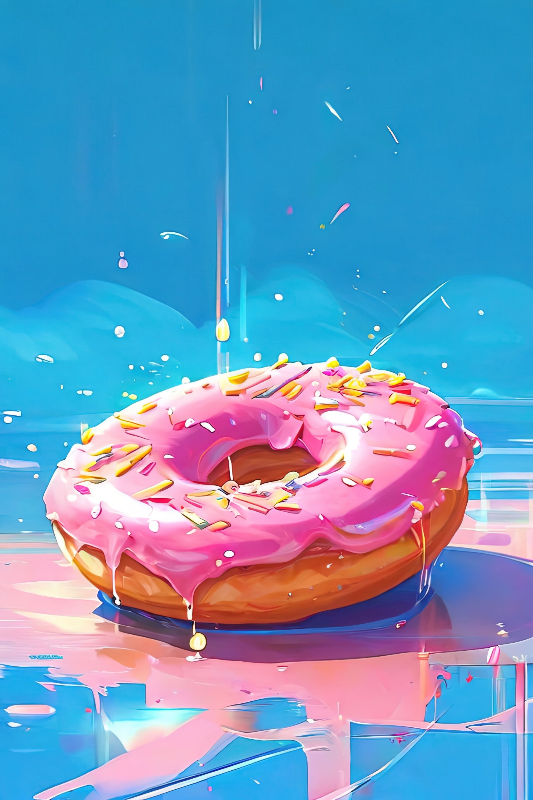 Pink glazed donut