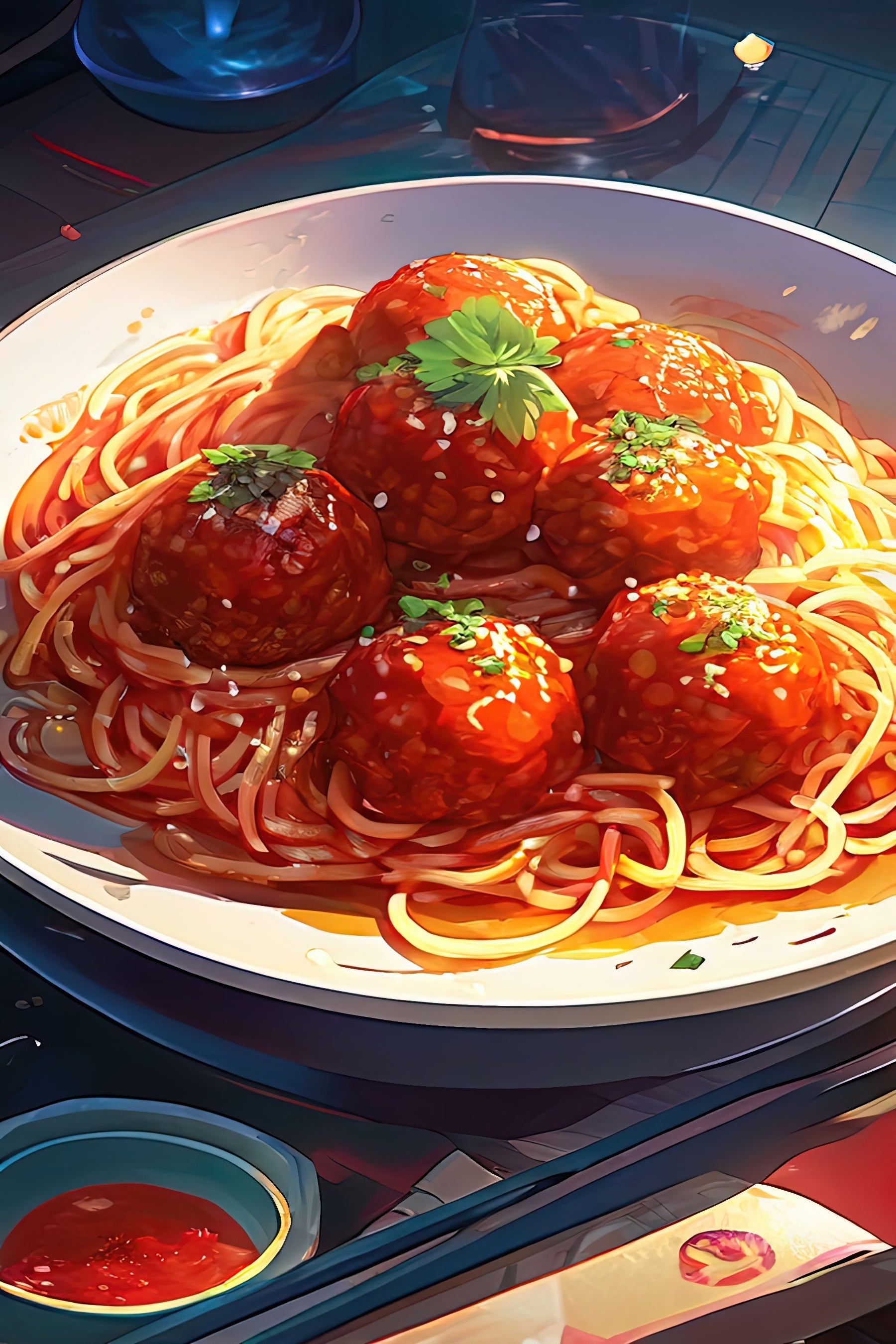 Spaghetti with meatballs