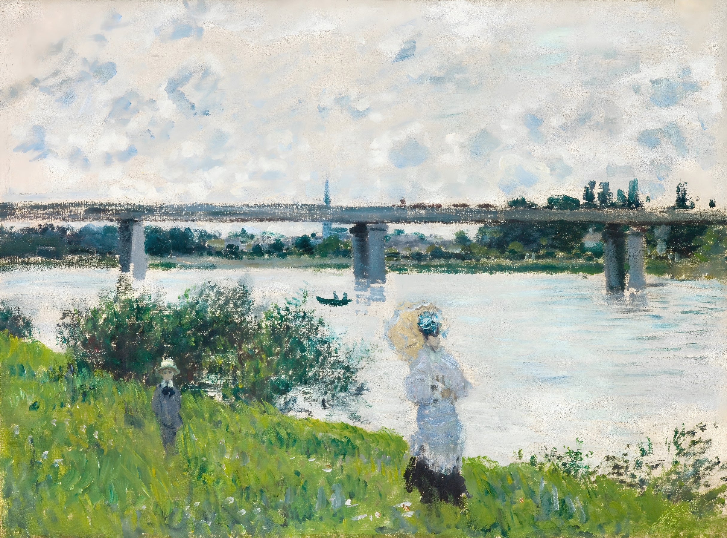 Riverside Walk with a Bridge