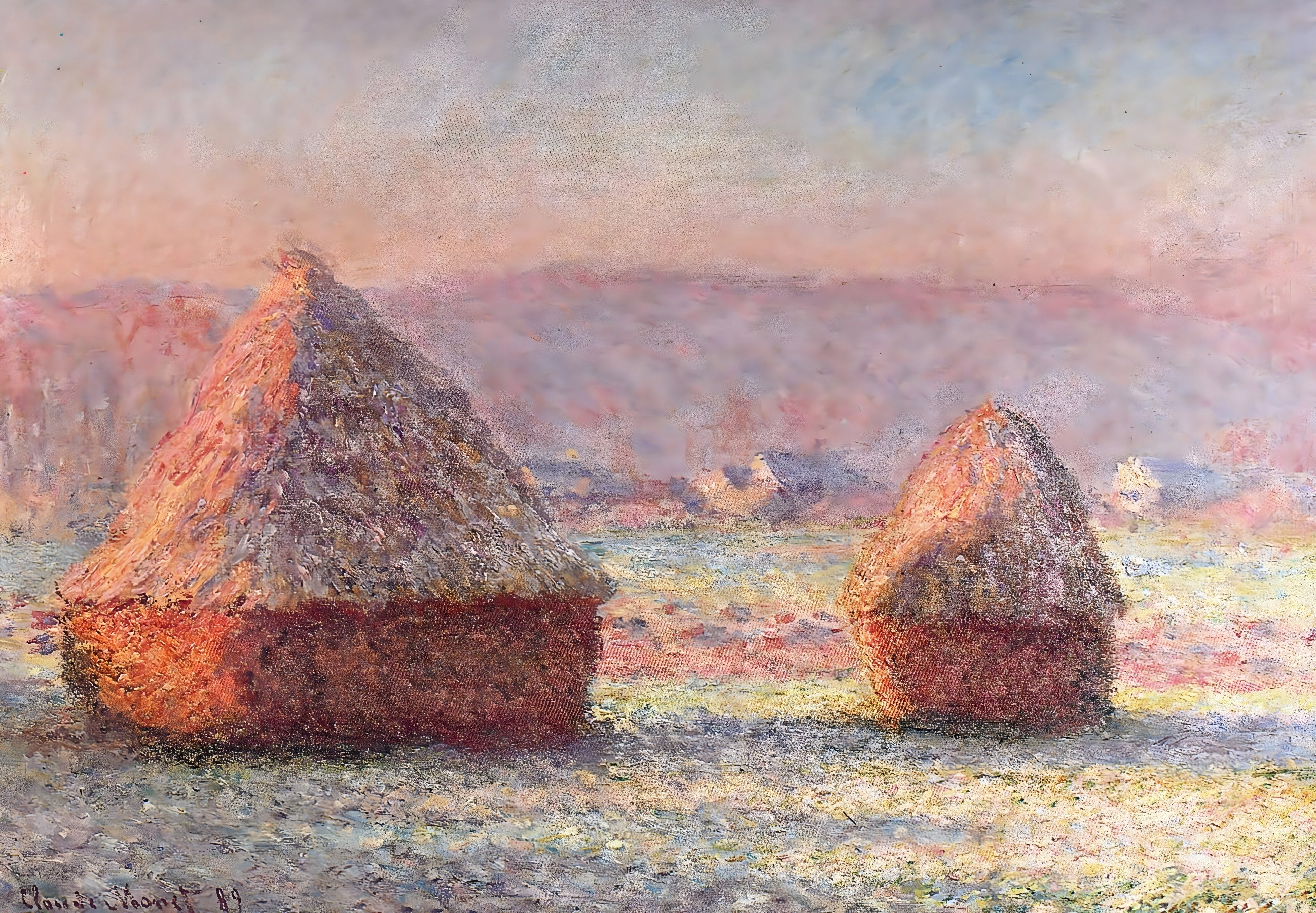Haystacks in Morning Light