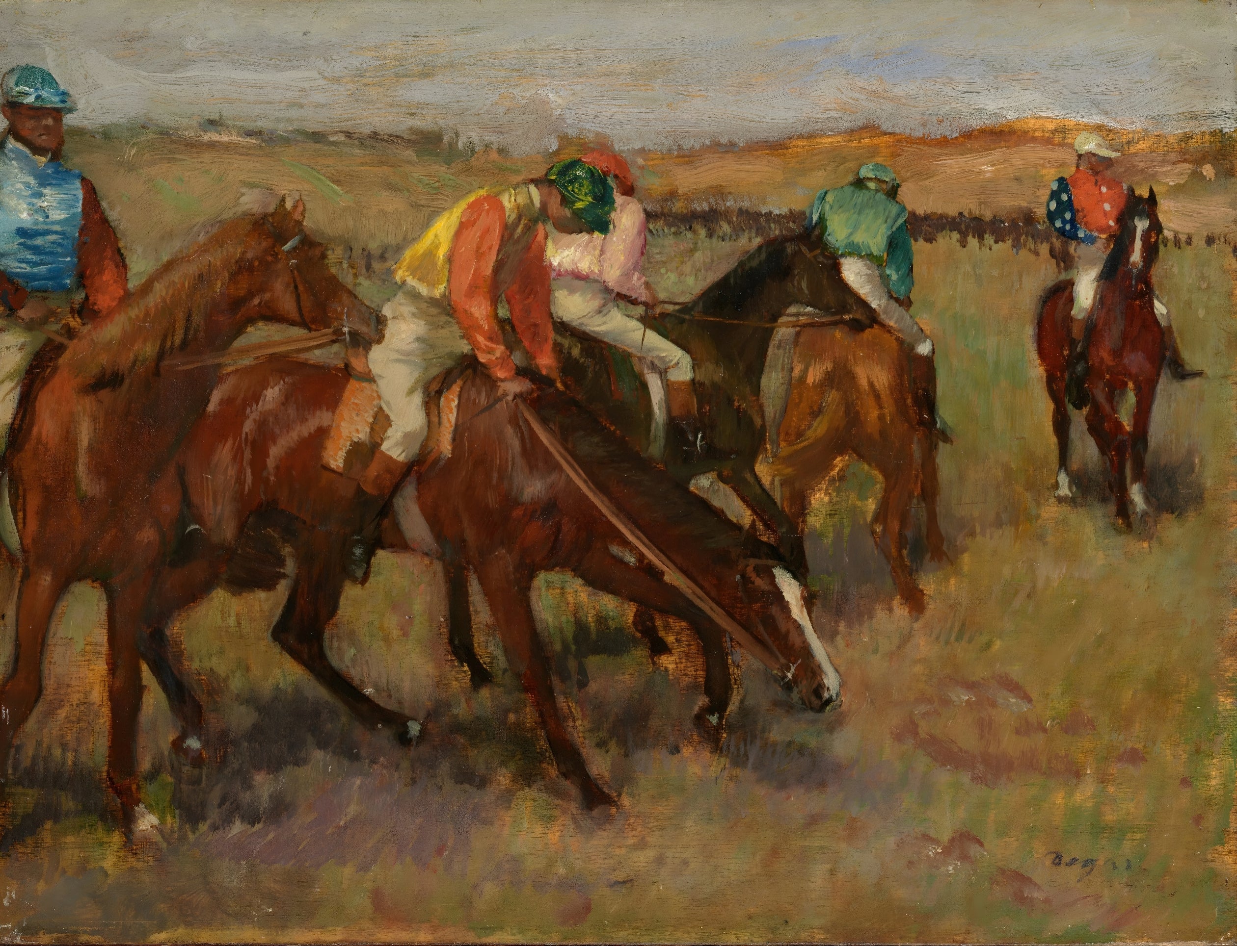 Racing Jockeys on Horses