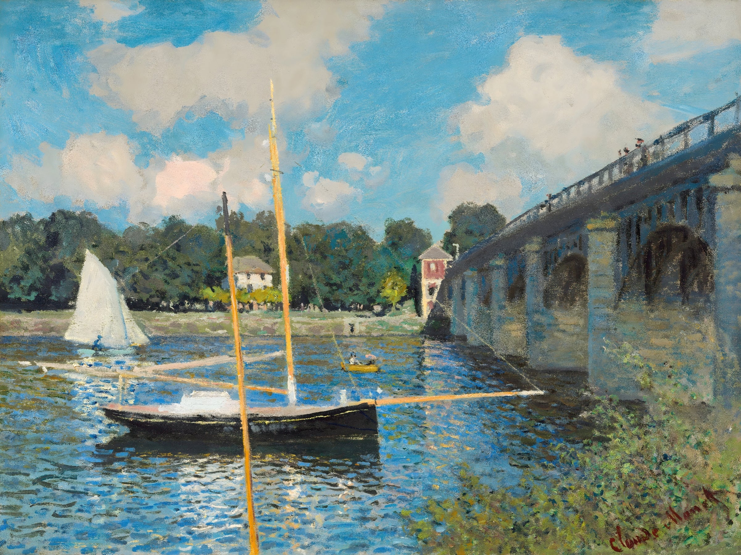 Sailing Boats near Bridge