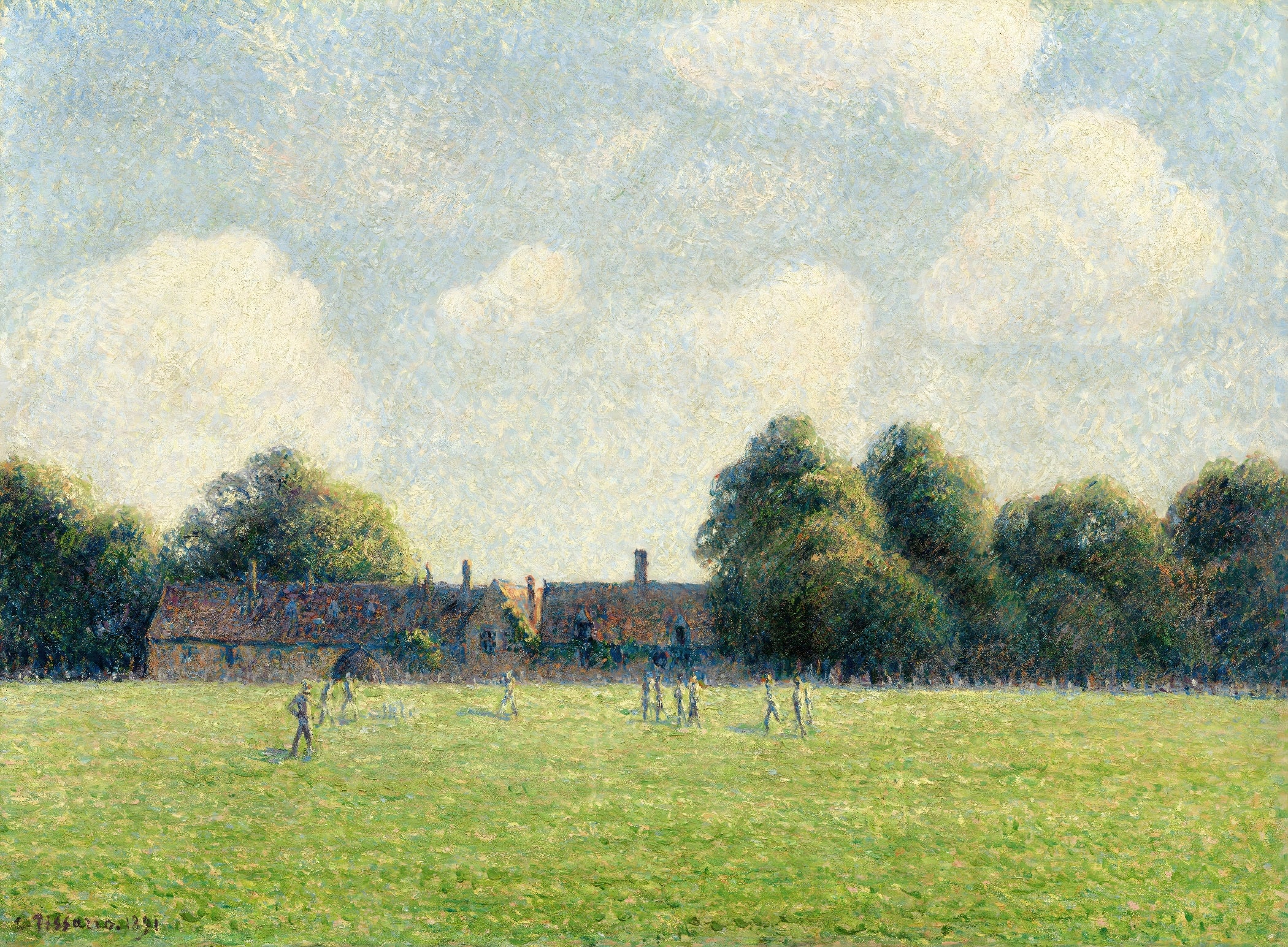 Cricket Match by the Meadow