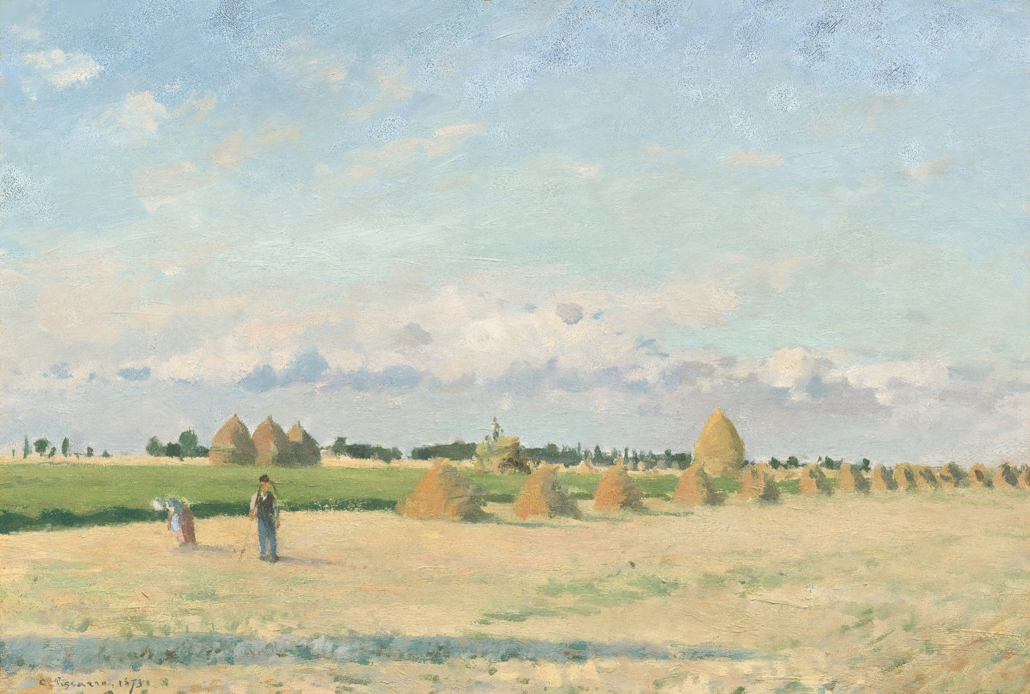 Golden Haystacks in the Field