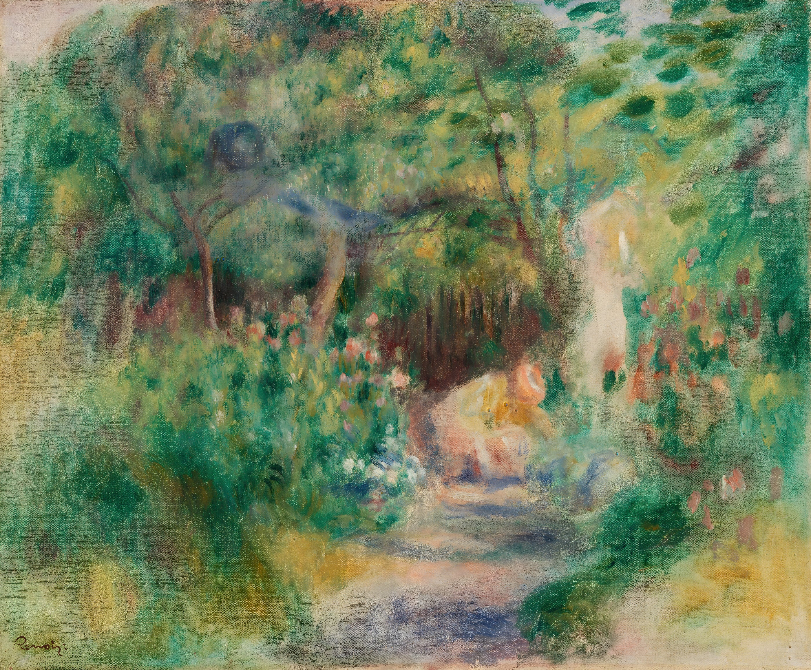 Garden Path with Sunlit Flowers