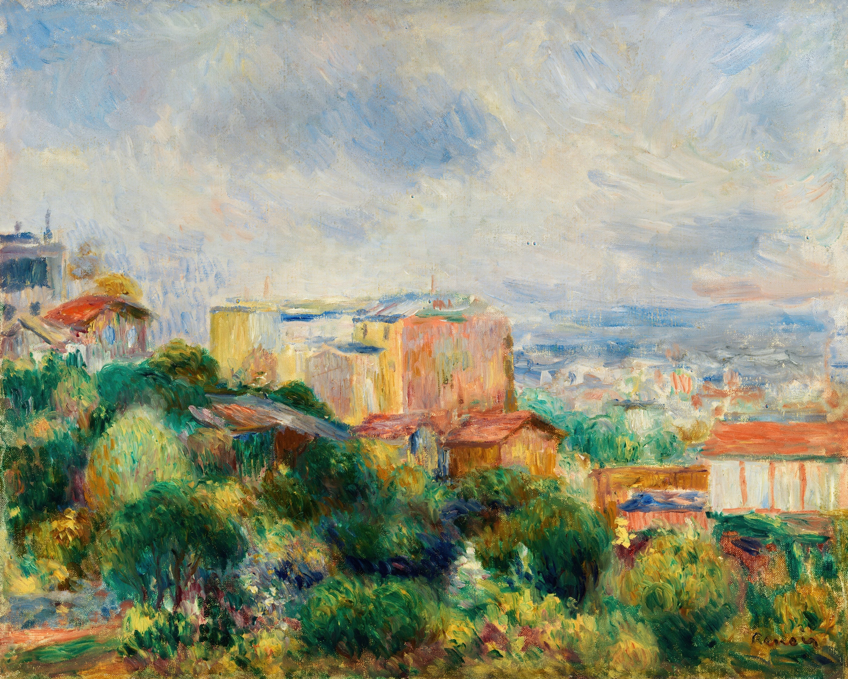 Cityscape with Vibrant Greenery