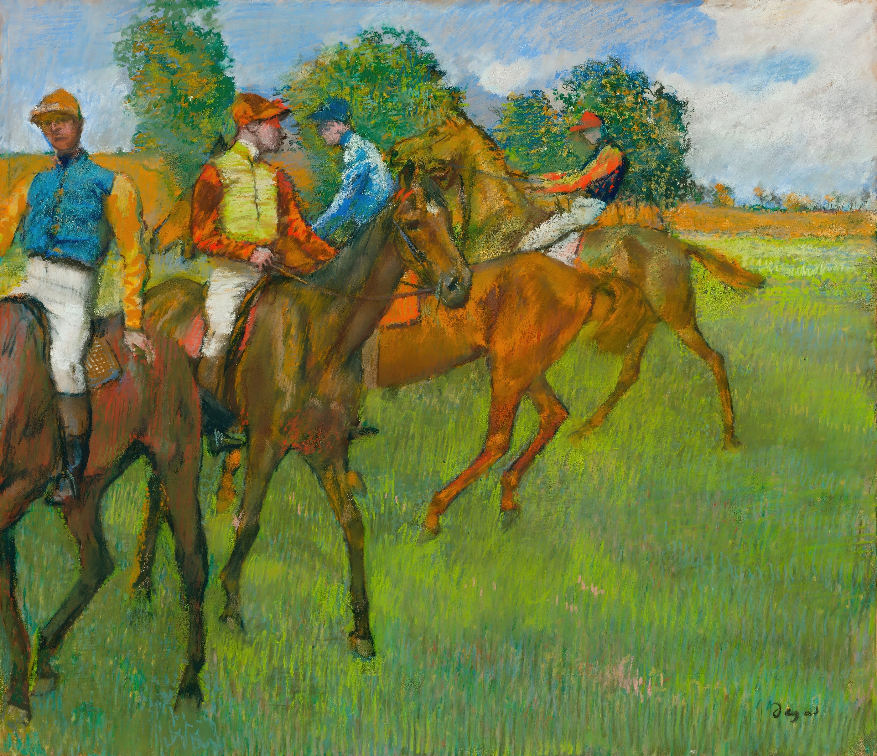 Jockeys Preparing for Race