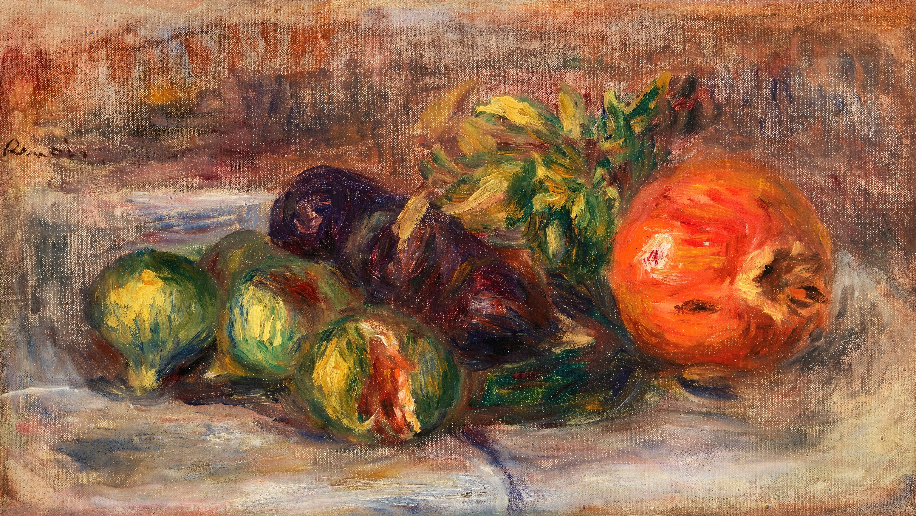 Pomegranate and Figs Still Life