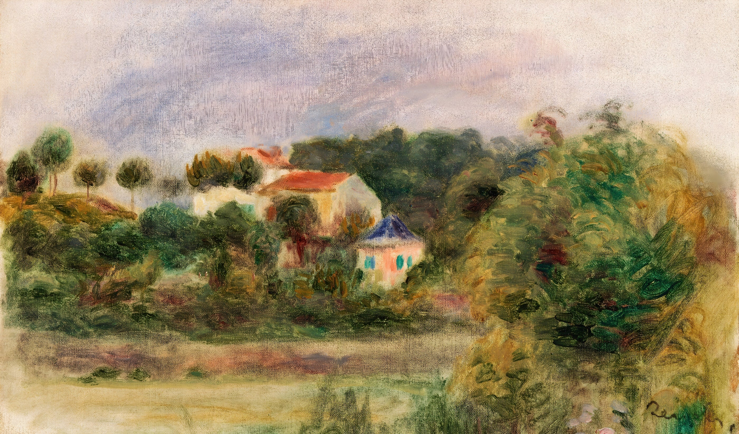 Rural Landscape with Blue Roof