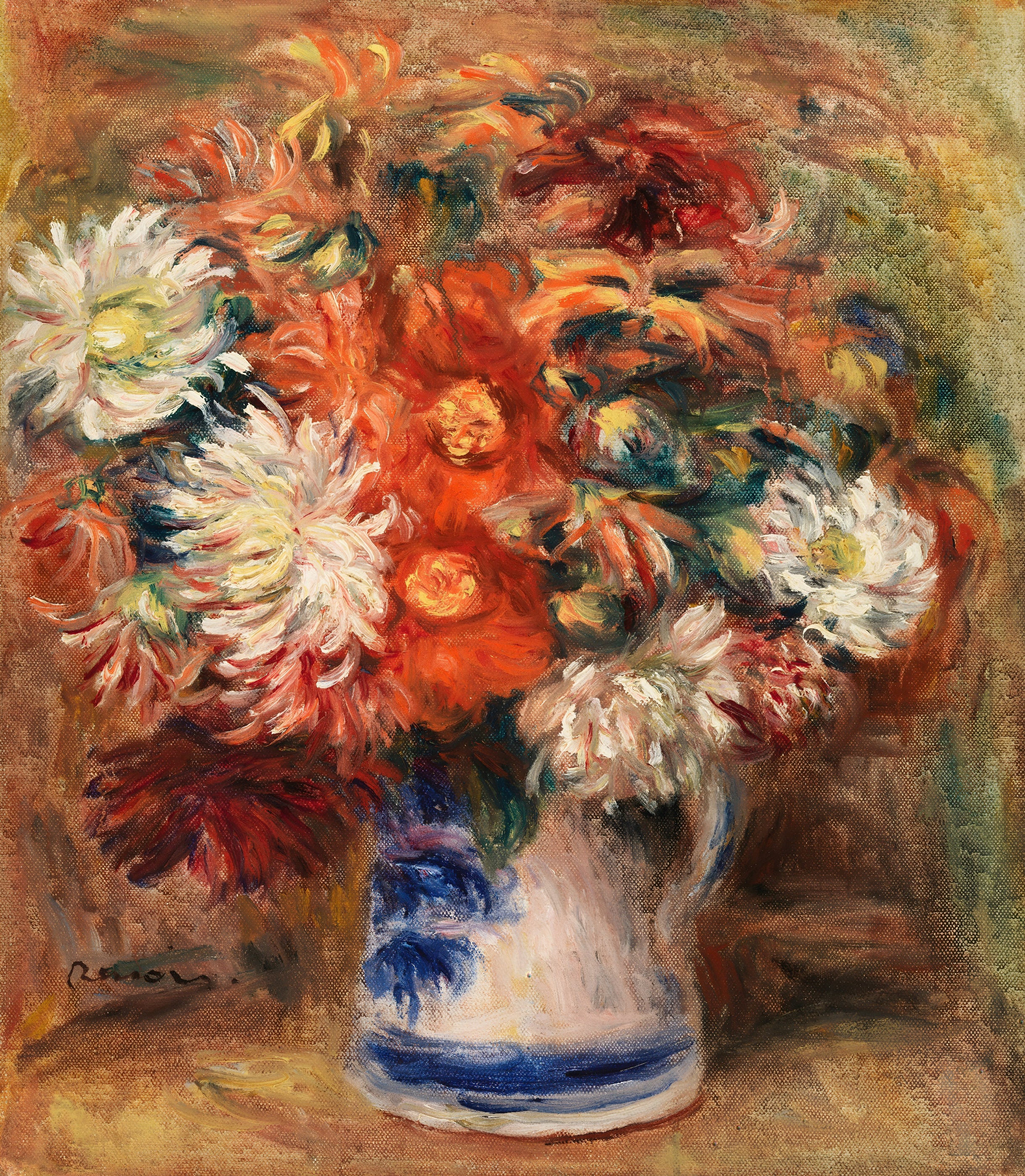 Bouquet in a Painted Vase