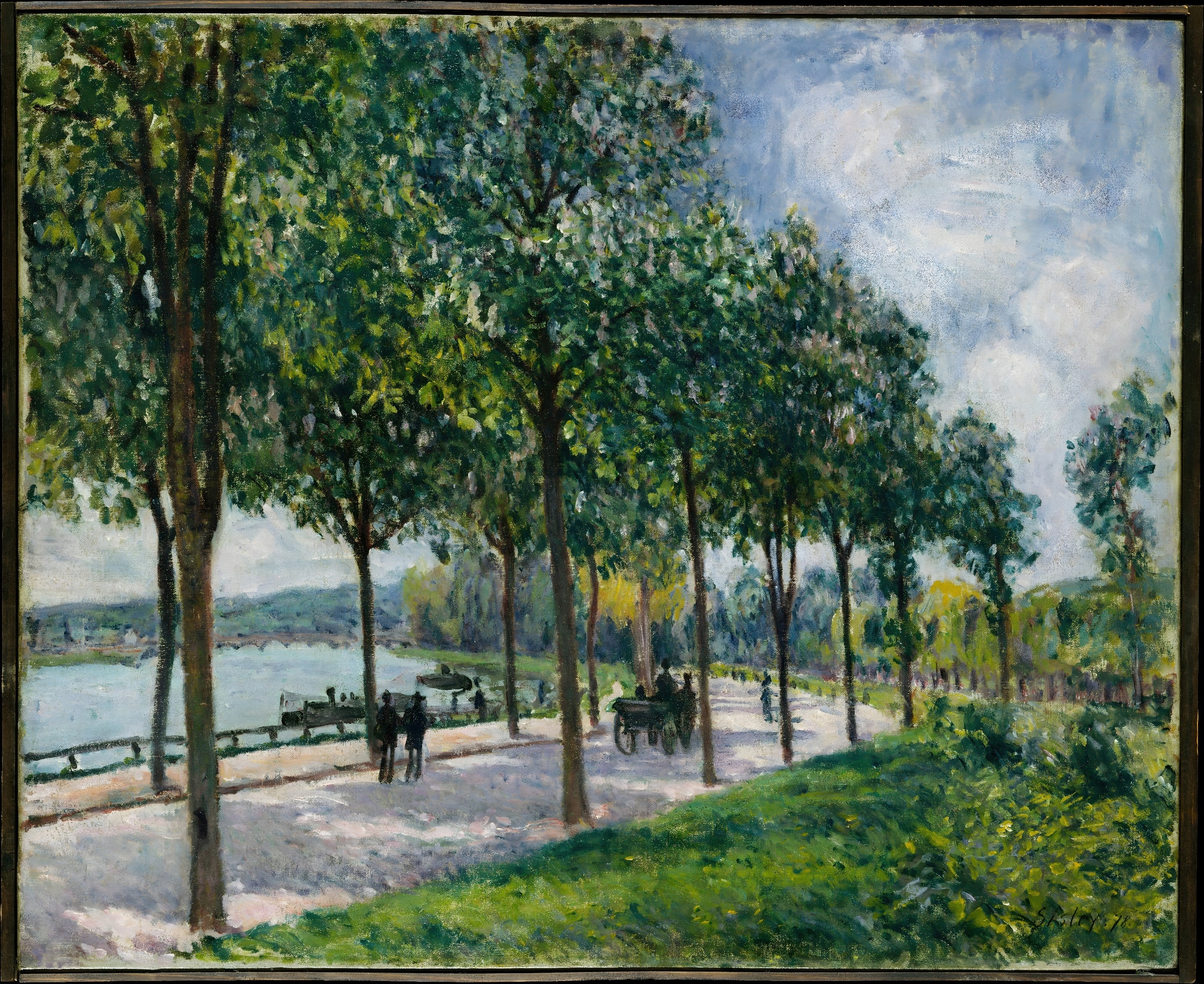Riverside Walkway with Trees
