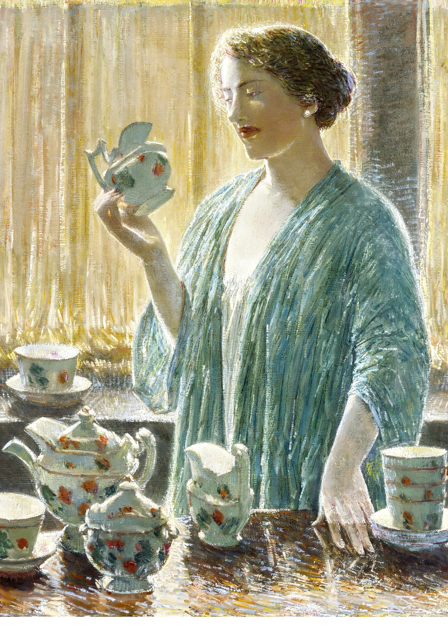Elegant Lady with Porcelain