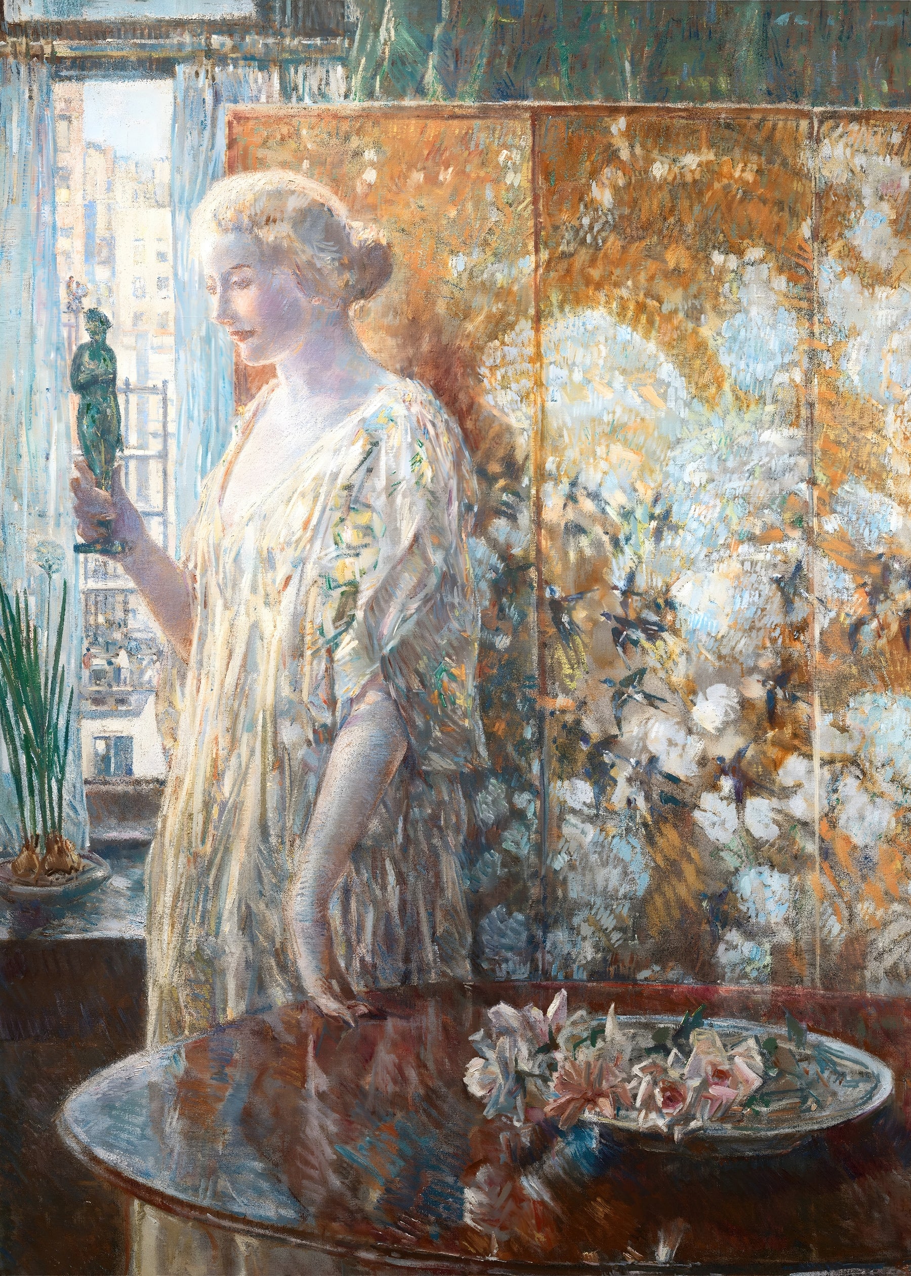Lady Holding Sculpture