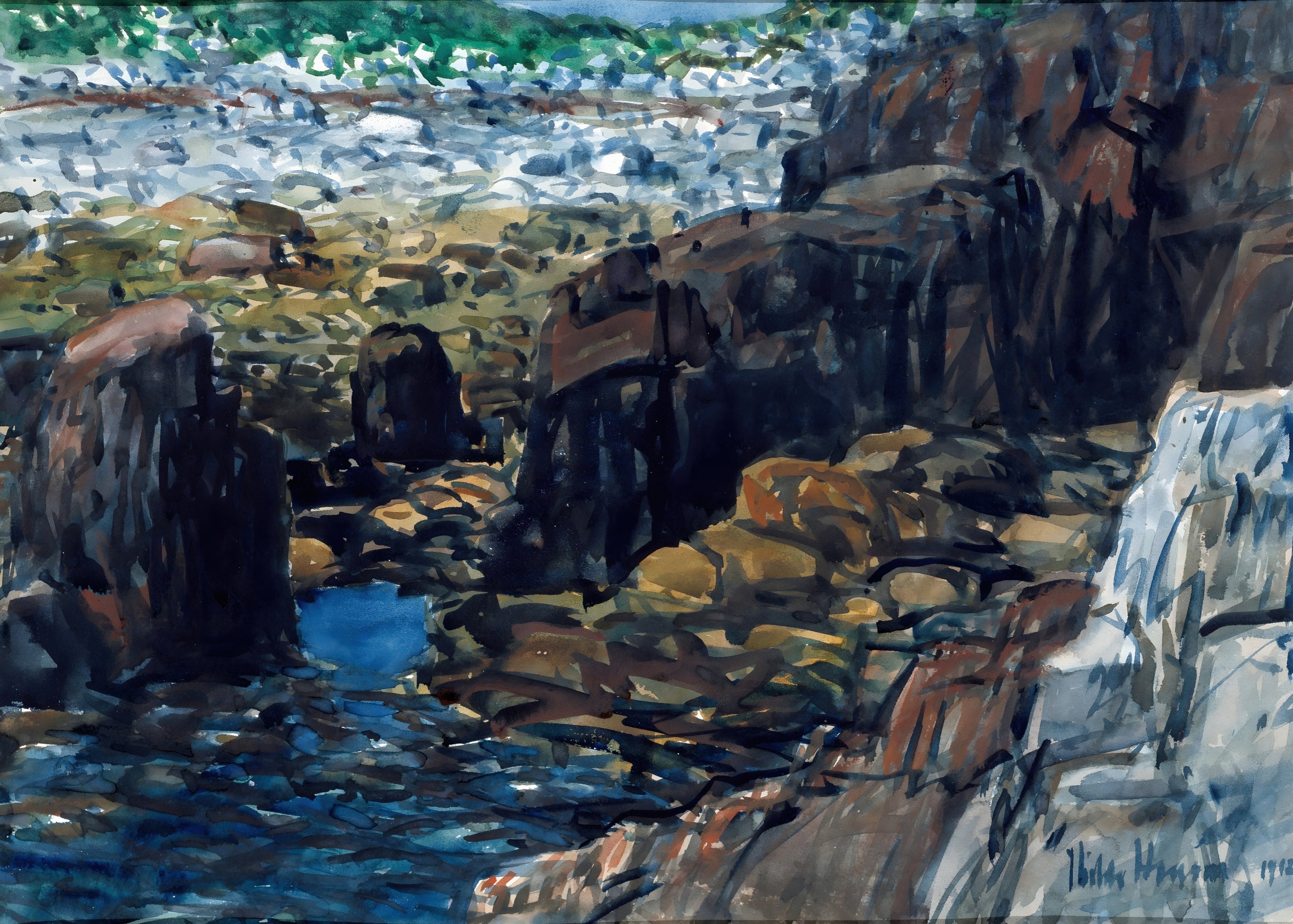 Rocky Shoreline Scene