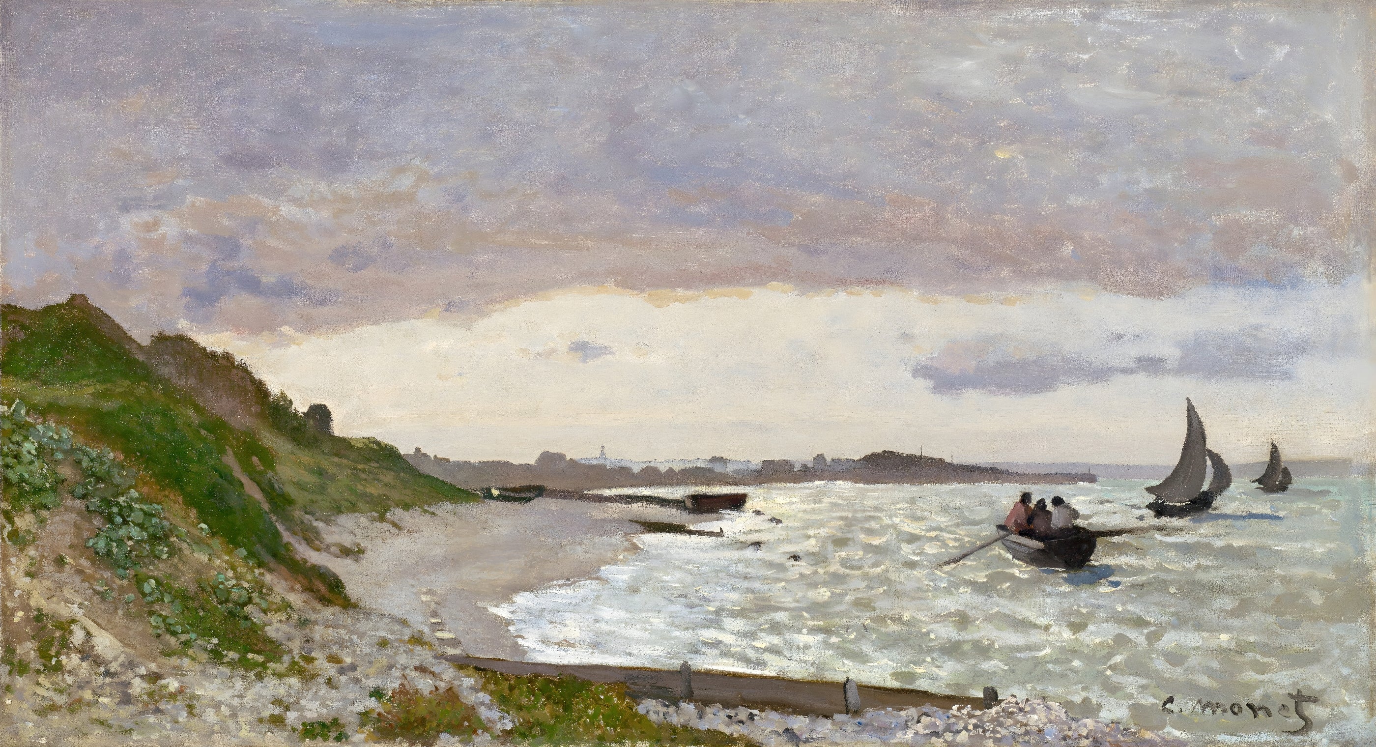 Coastal Landscape with Sailboats