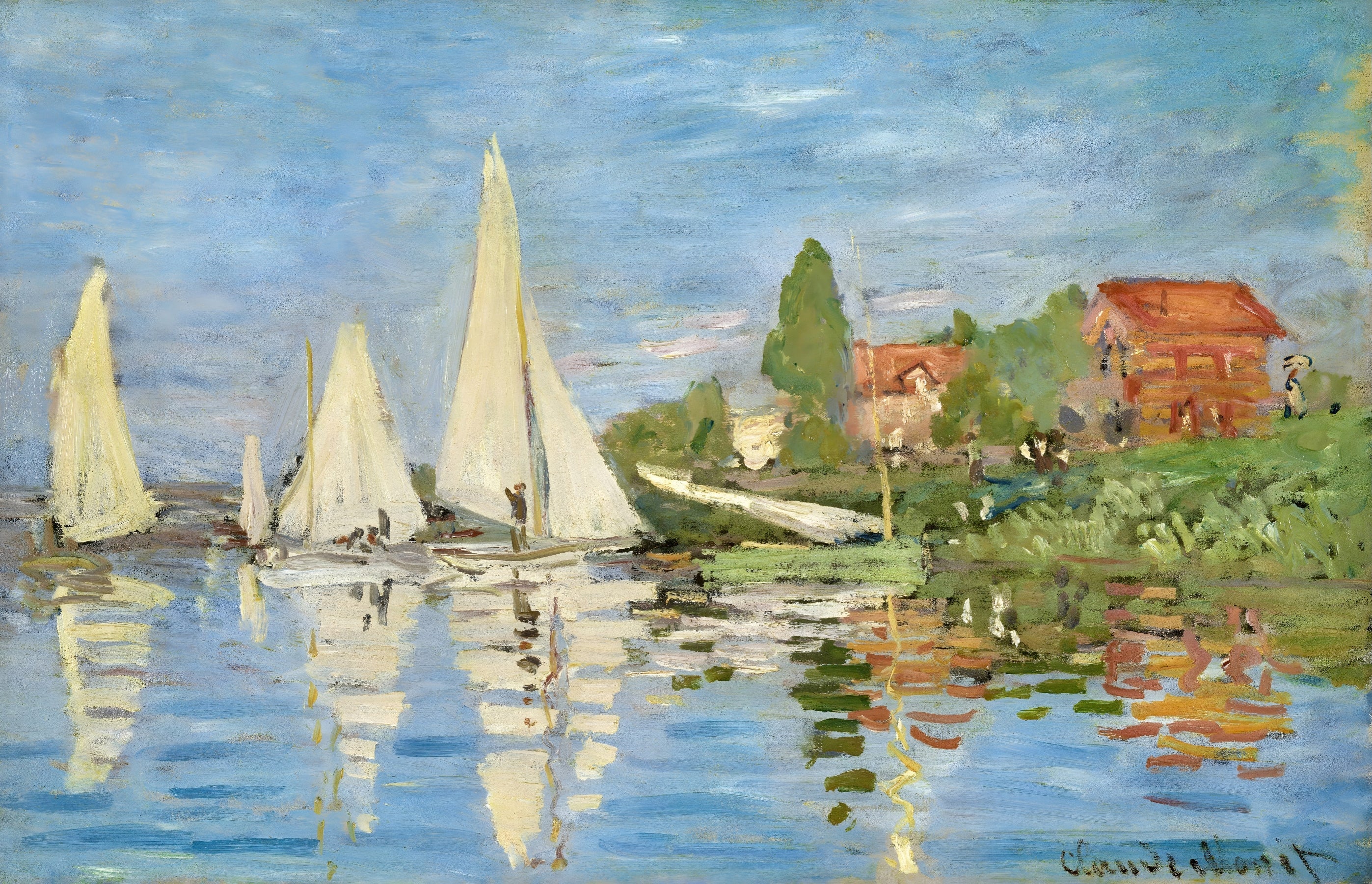 Sailboats on a River