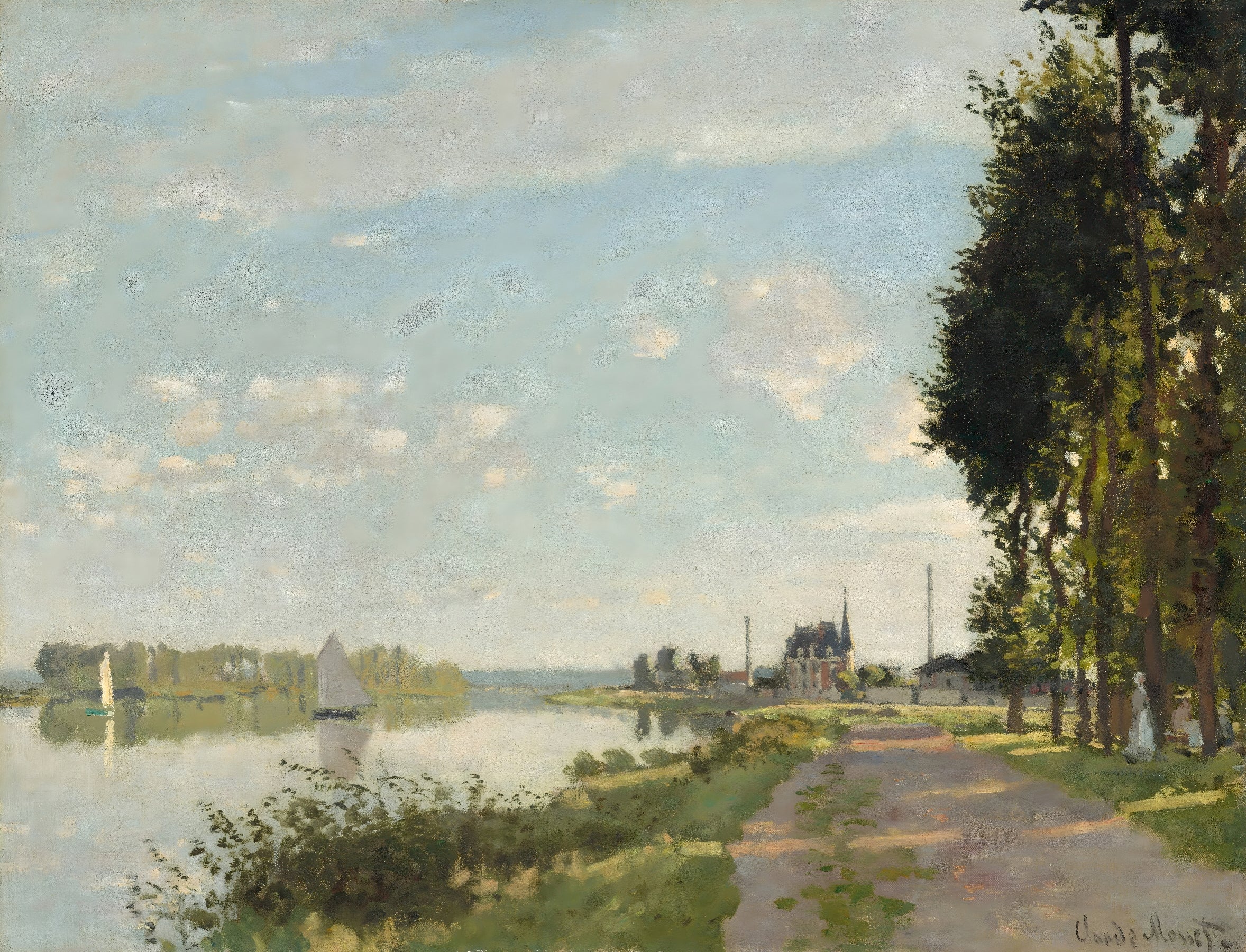 Riverside Pathway with Trees
