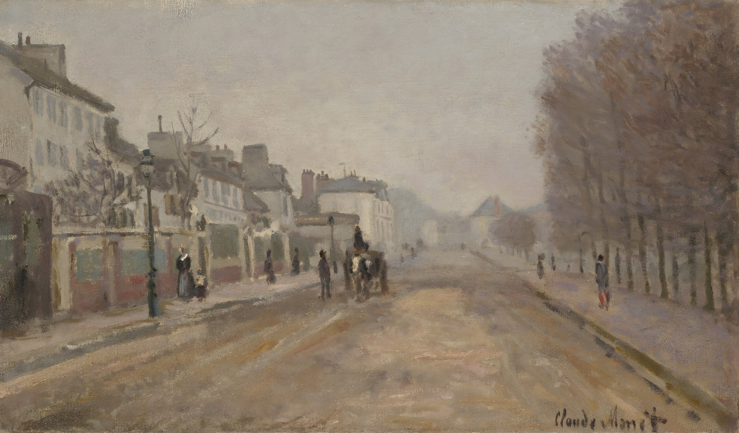 Foggy City Street Scene
