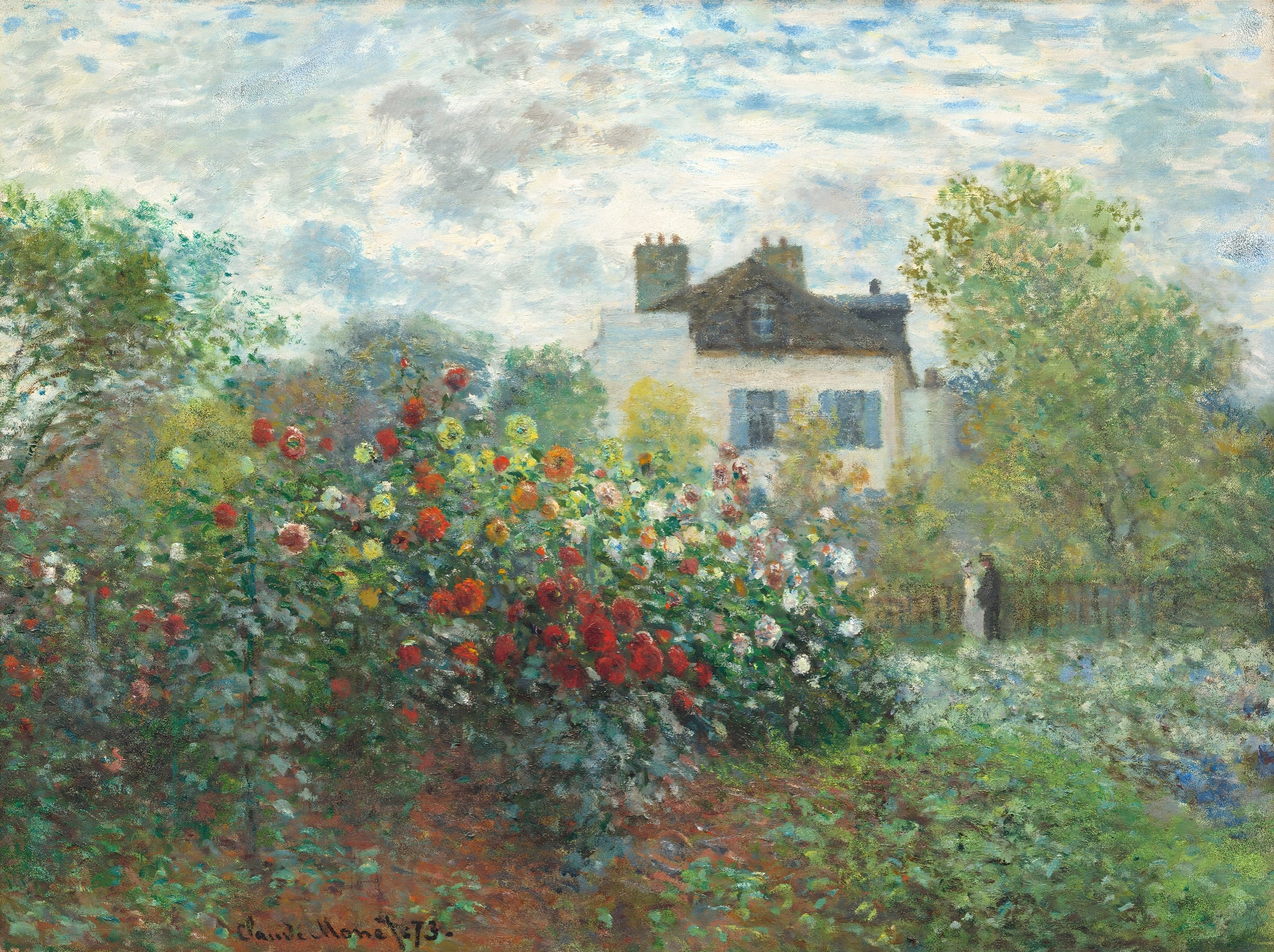 Flower Garden with White House