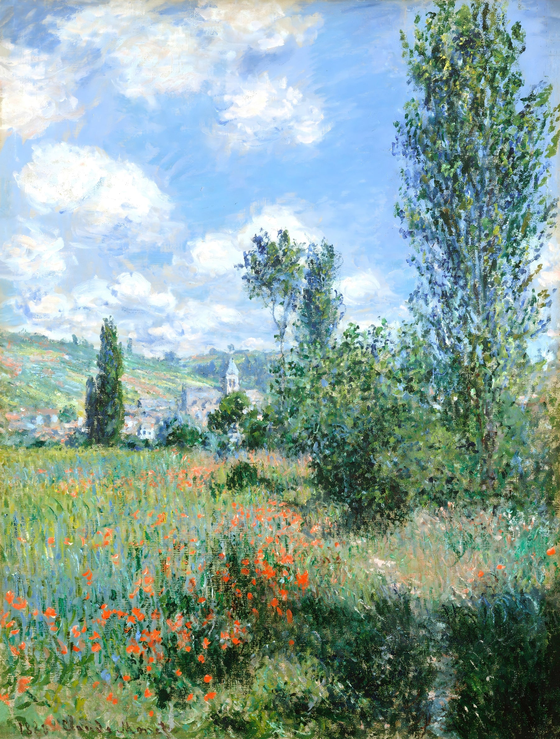 Field of Wildflowers with Trees