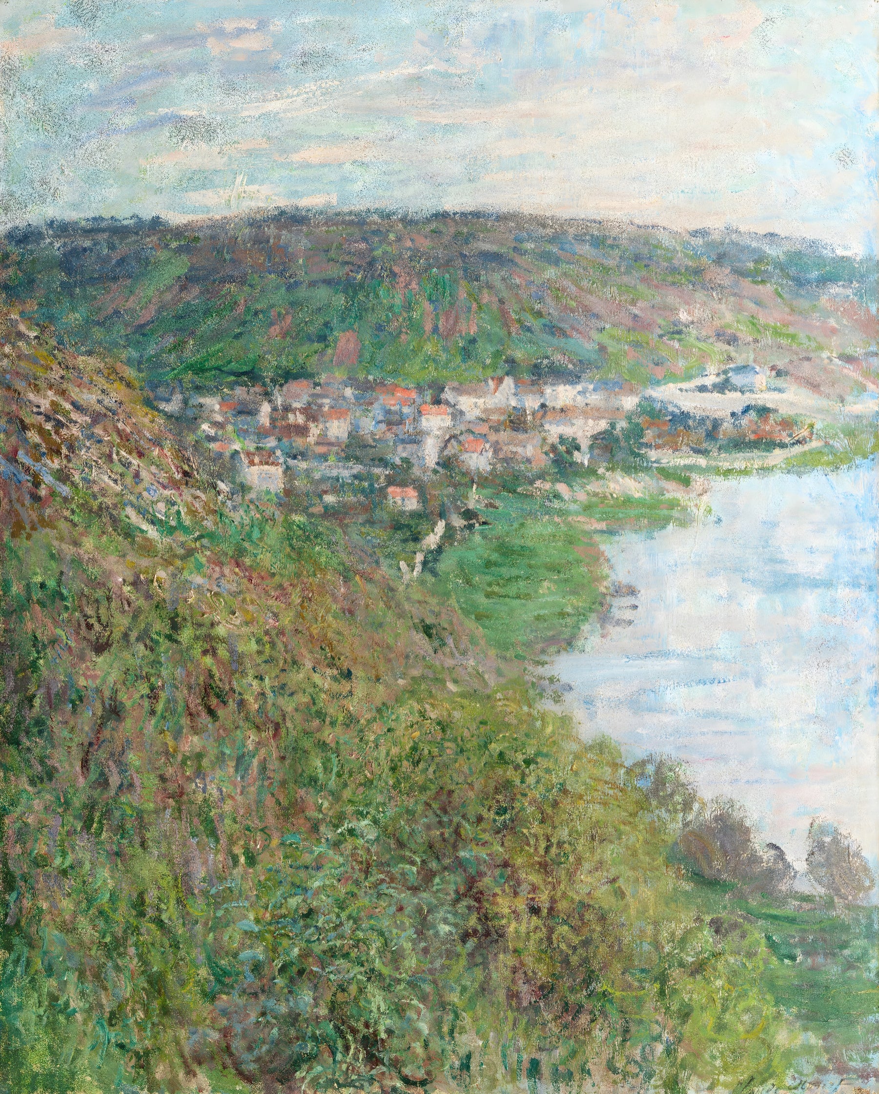 Overlooking a Riverside Village