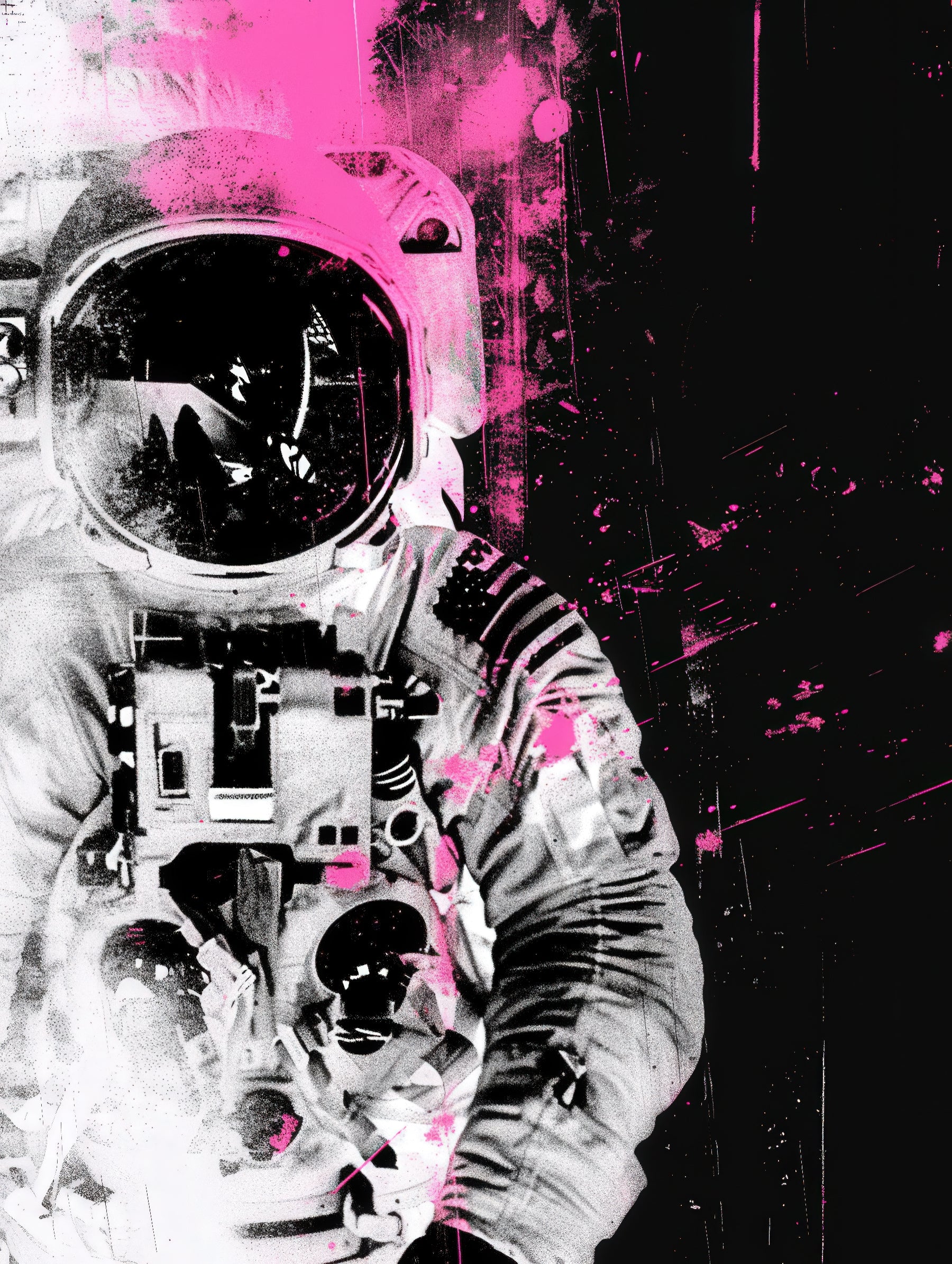 Astronaut in Neon Splatter