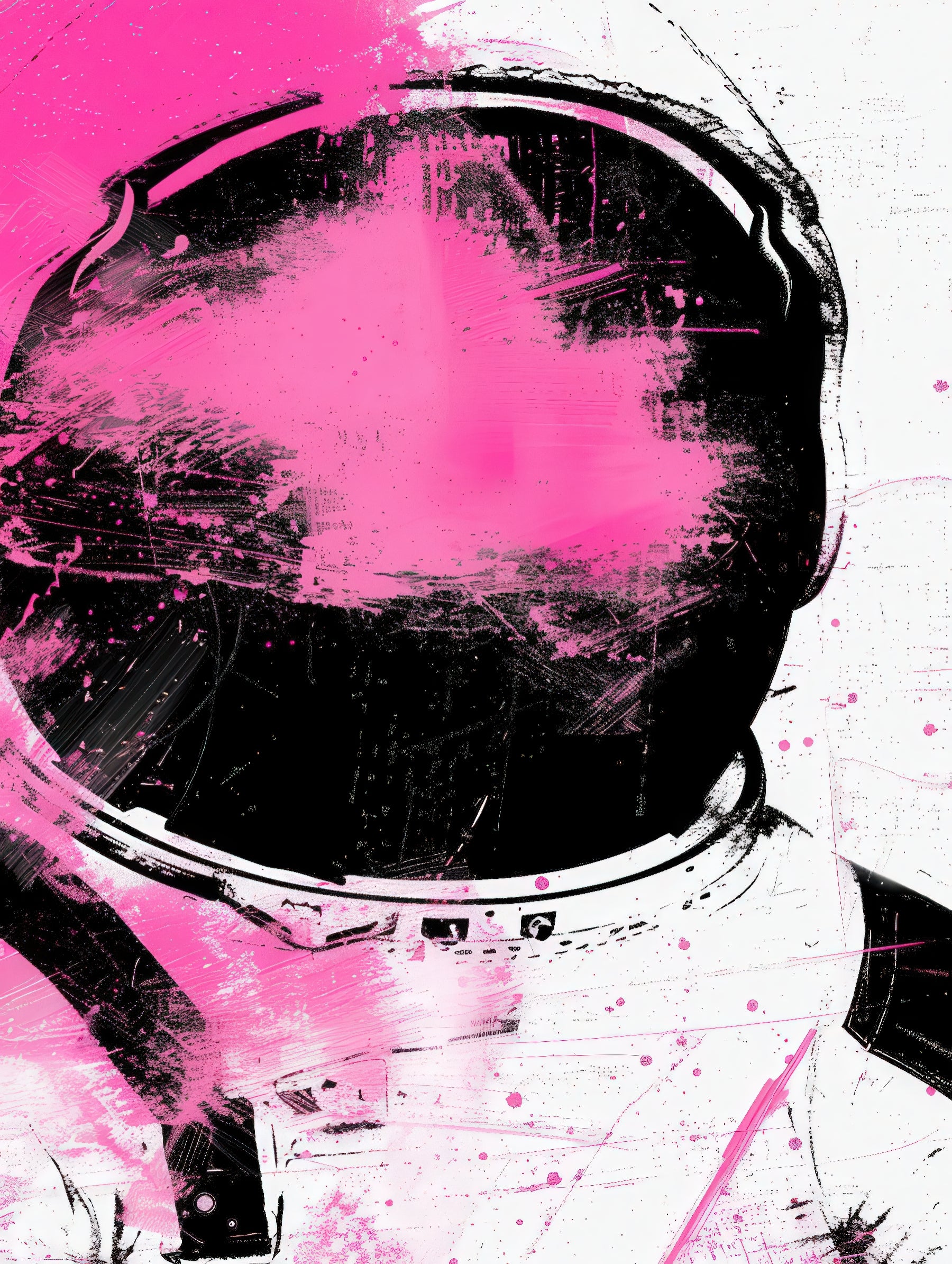 Pink astronaut art