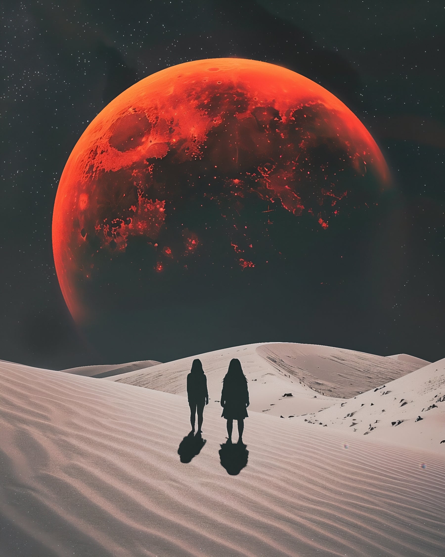Desert Under a Blood Moon