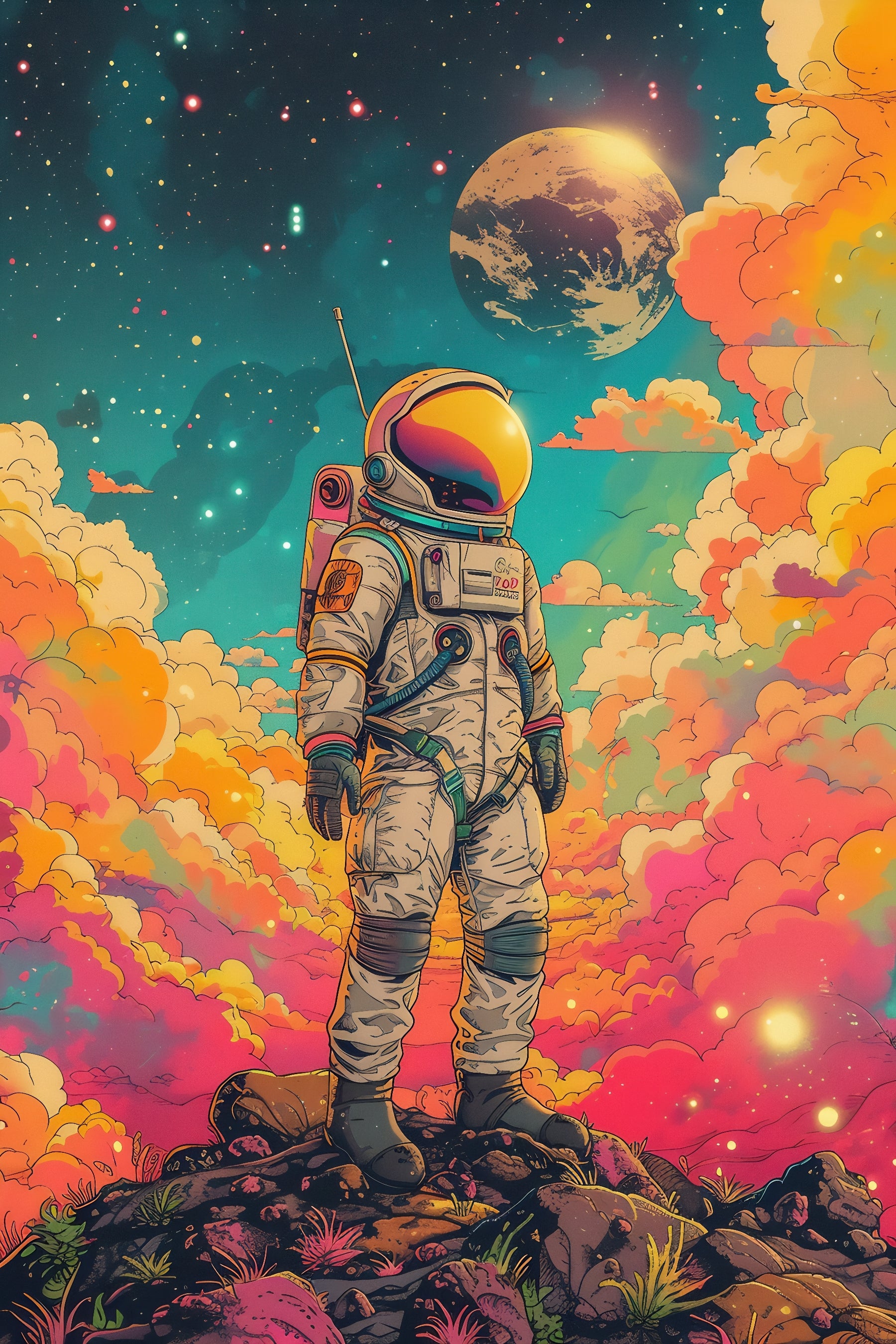 Astronaut in a Cosmic Dreamscape