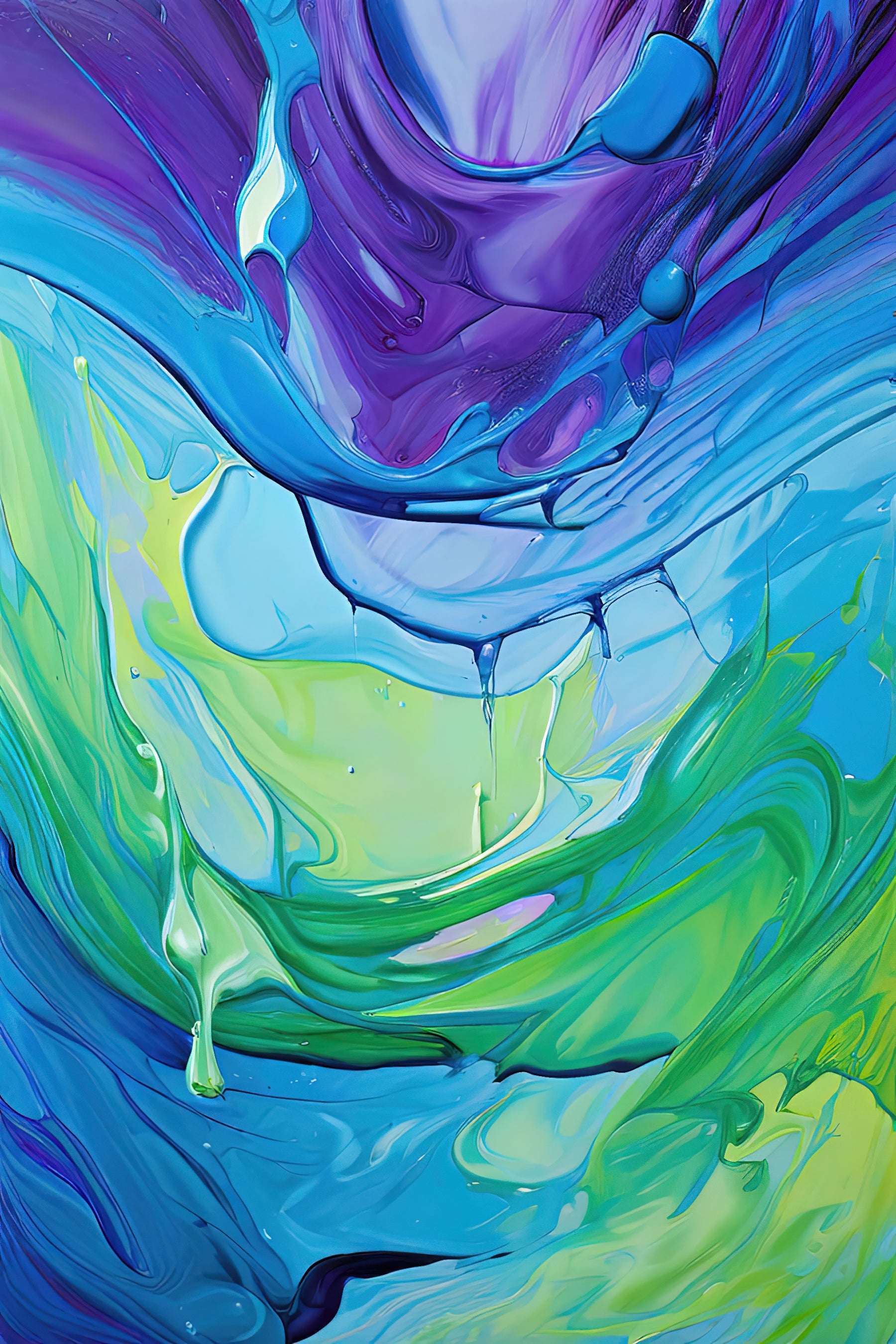 Flowing Colors in Blue and Green