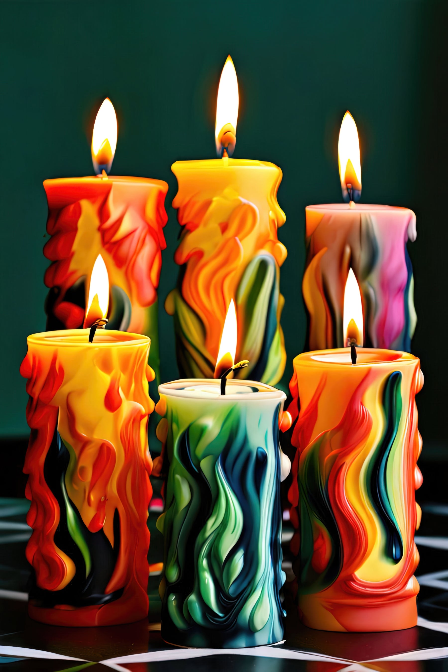 Colorful Dripping Candles