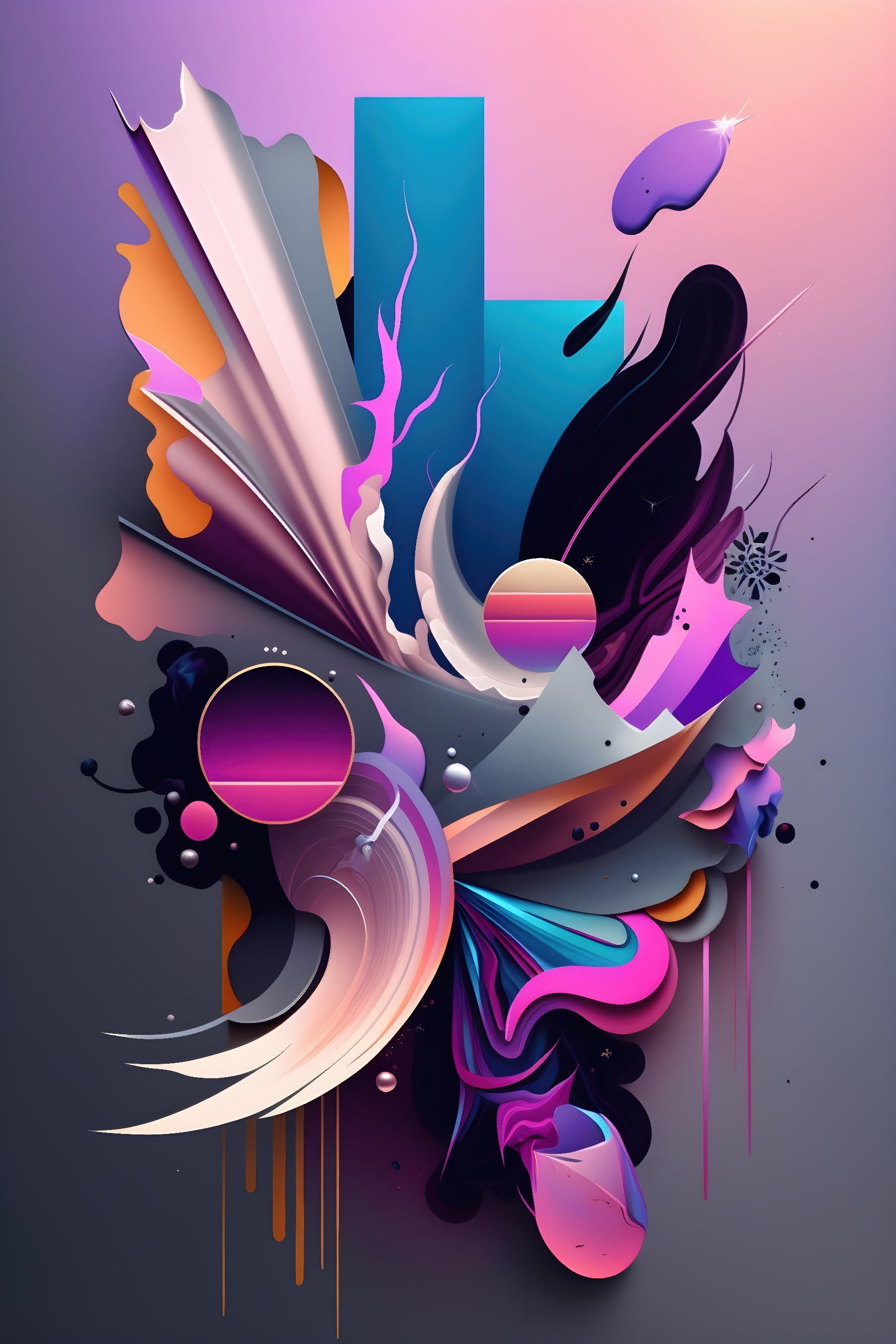 Cosmic Abstract with Fluidity